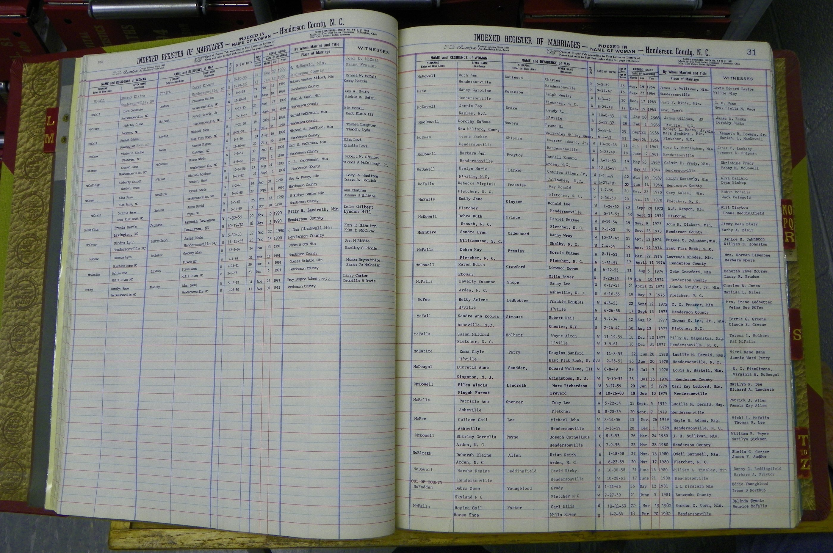 Henderson Co, NC, Marriages Female, L - Z, 1964 to 1991, (029).JPG