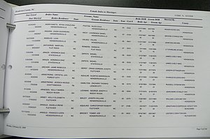 Henderson Co, NC Marriages, Male & Female, 2006 - 2008, (006).JPG