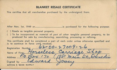 Blanket Resale Certificate for Horseless Carriage Shop.jpg
