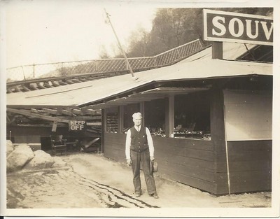 Bu, William Henry Burgess tearing down the Cavanaugh Souvenir Stand below the Falls after the Honeymoon Bridge fell 27 Jan 1938 3.jpg