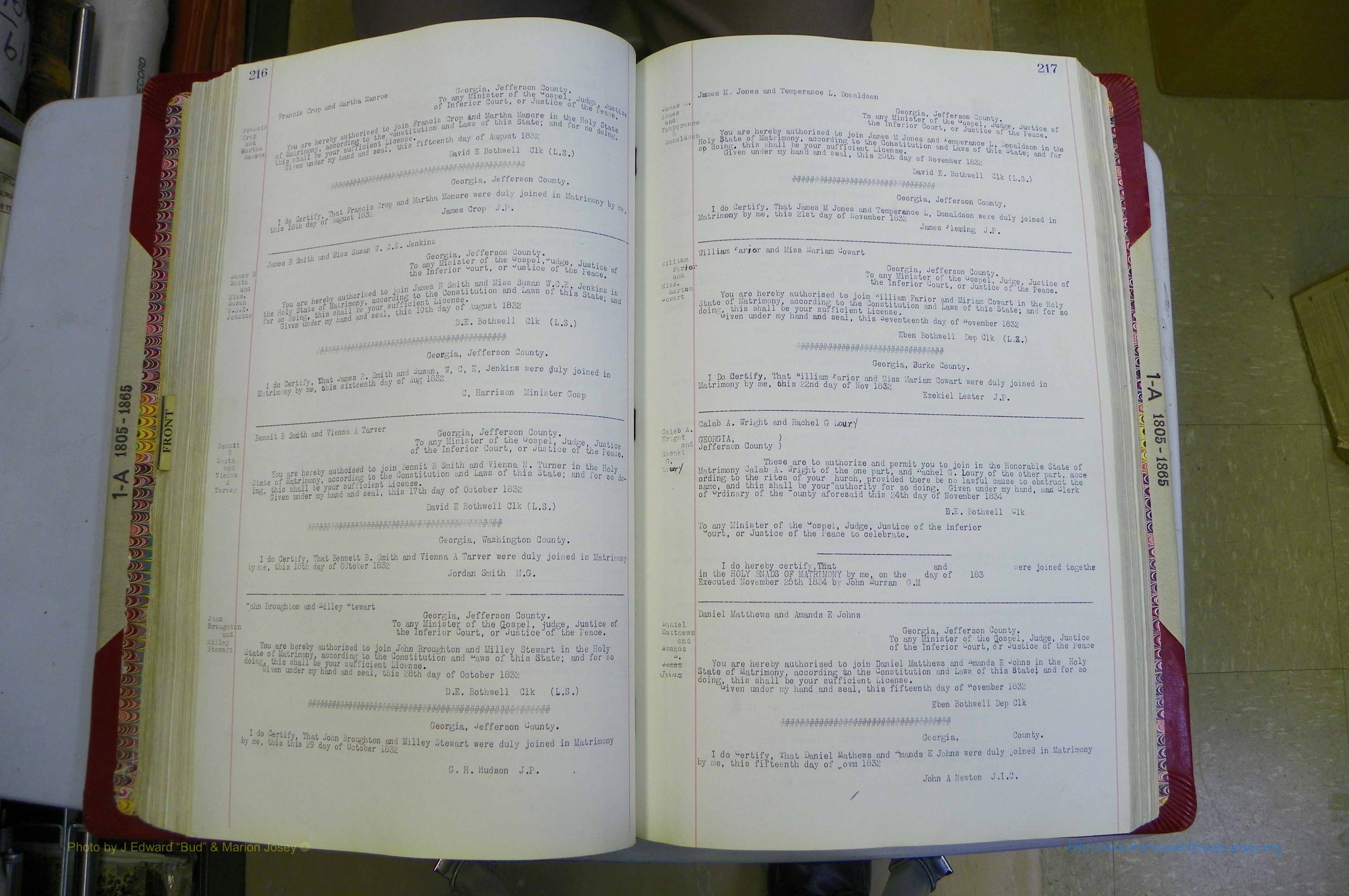 Jefferson Co, GA, Marriages Book 1 - A, 1805 - 1865 (143).JPG