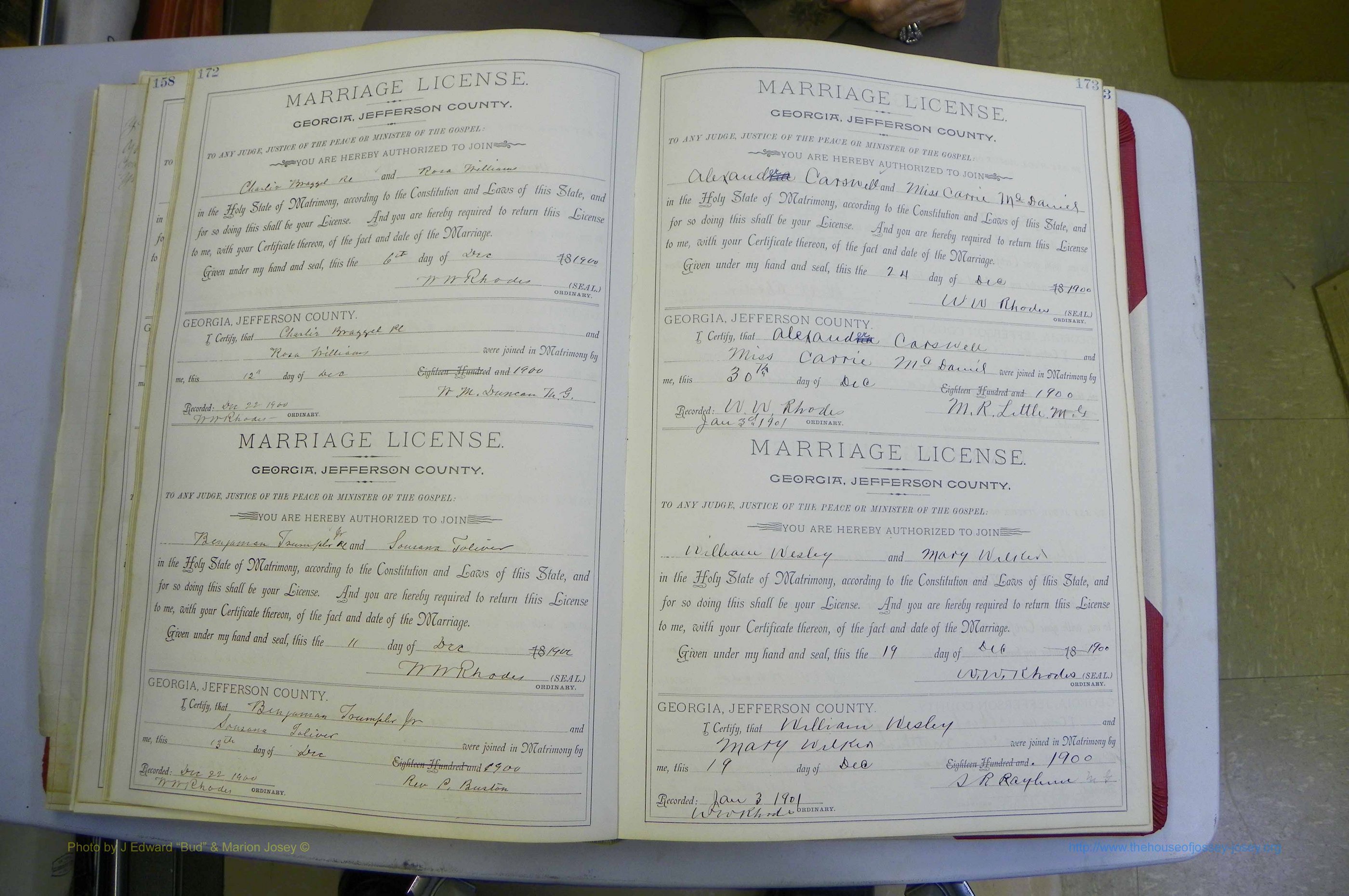 Jefferson Co, GA, Marriages Book A, 1893 - 1907, White (115).JPG
