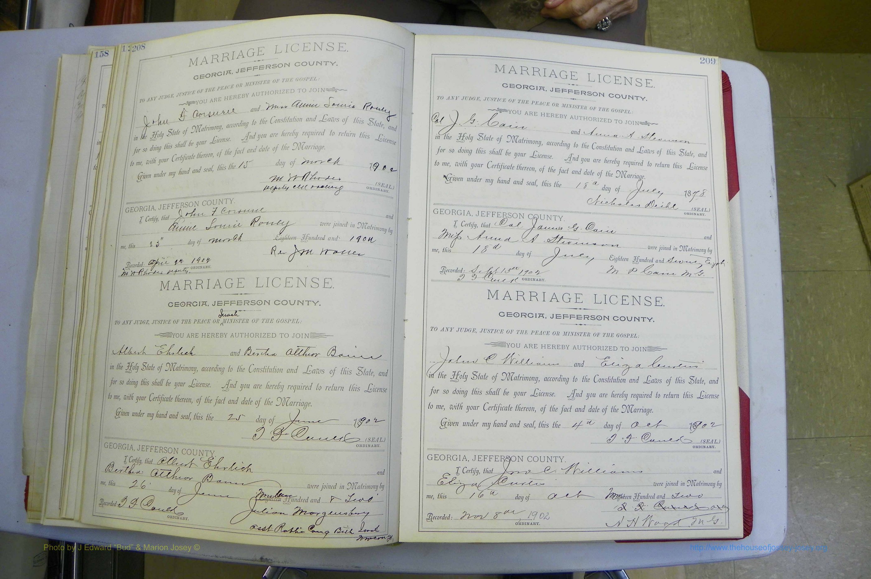 Jefferson Co, GA, Marriages Book A, 1893 - 1907, White (133).JPG