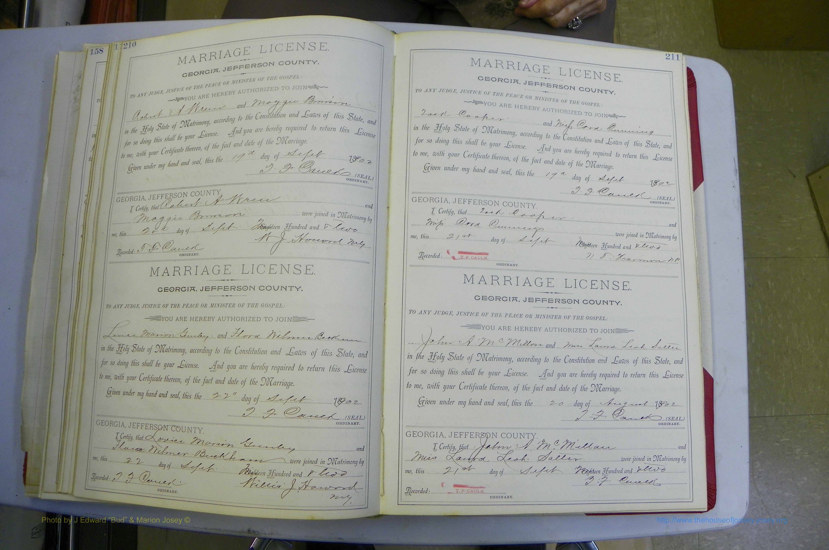 Jefferson Co, GA, Marriages Book A, 1893 - 1907, White (134).JPG