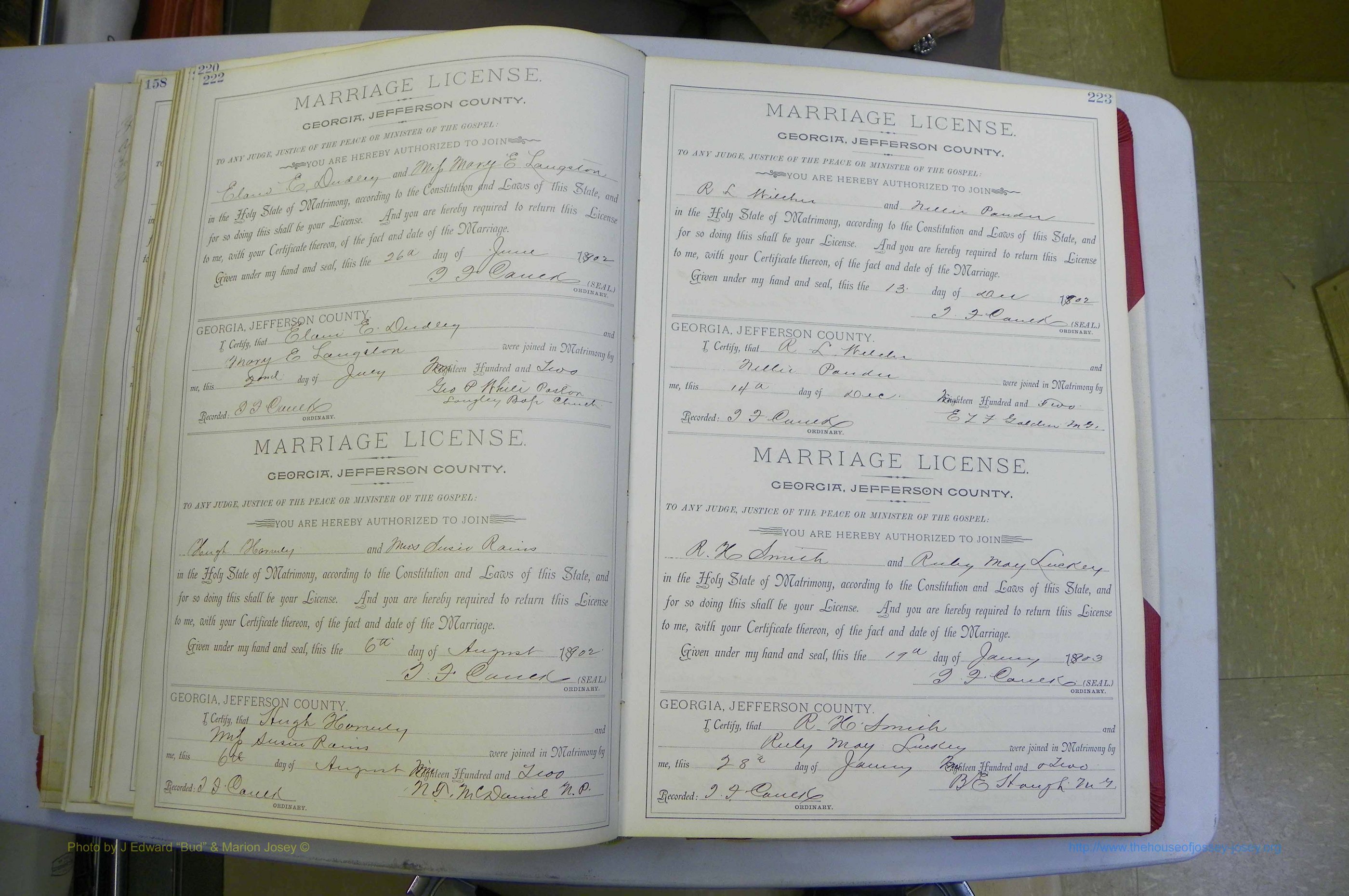 Jefferson Co, GA, Marriages Book A, 1893 - 1907, White (140).JPG