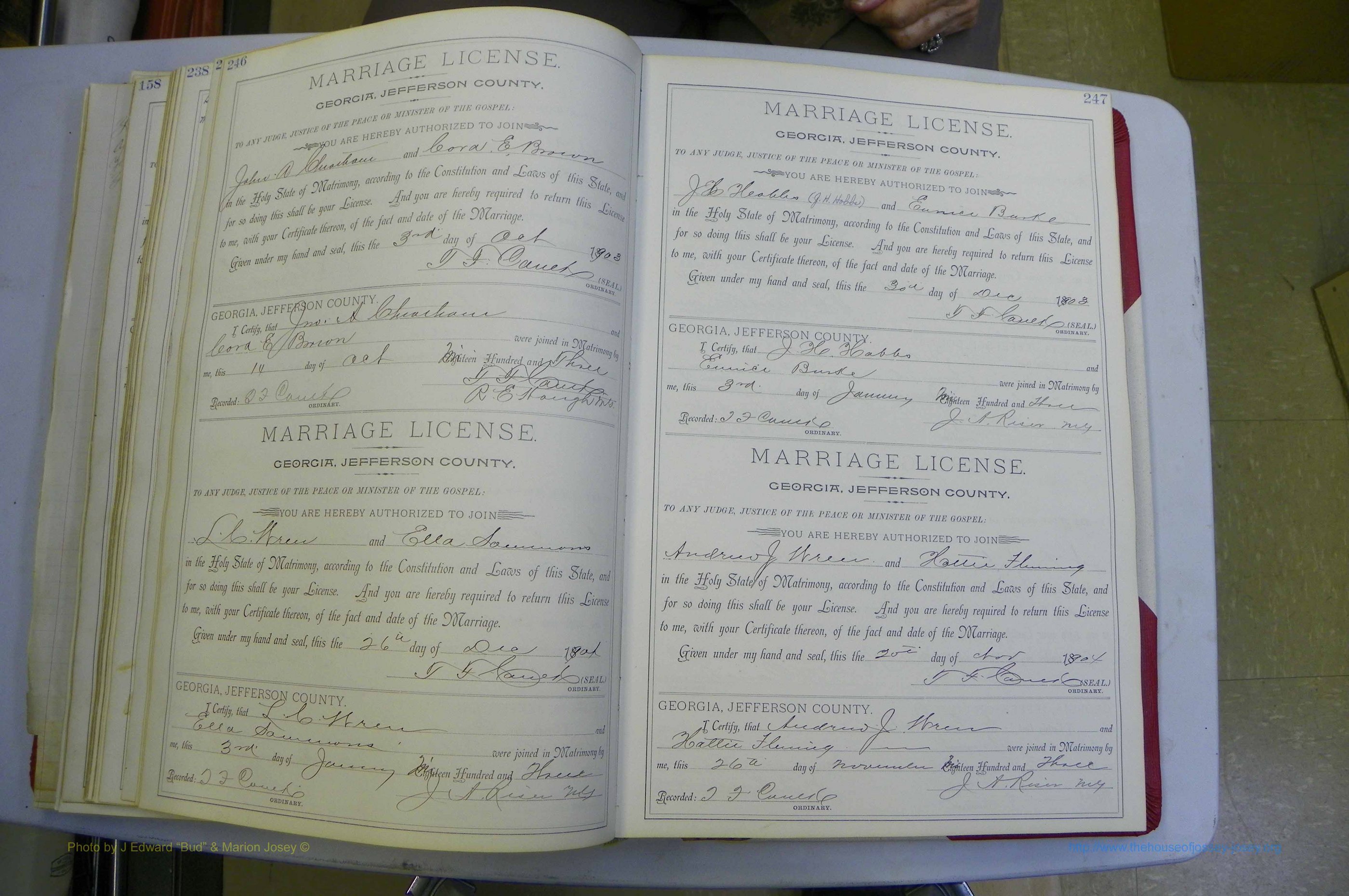 Jefferson Co, GA, Marriages Book A, 1893 - 1907, White (152).JPG