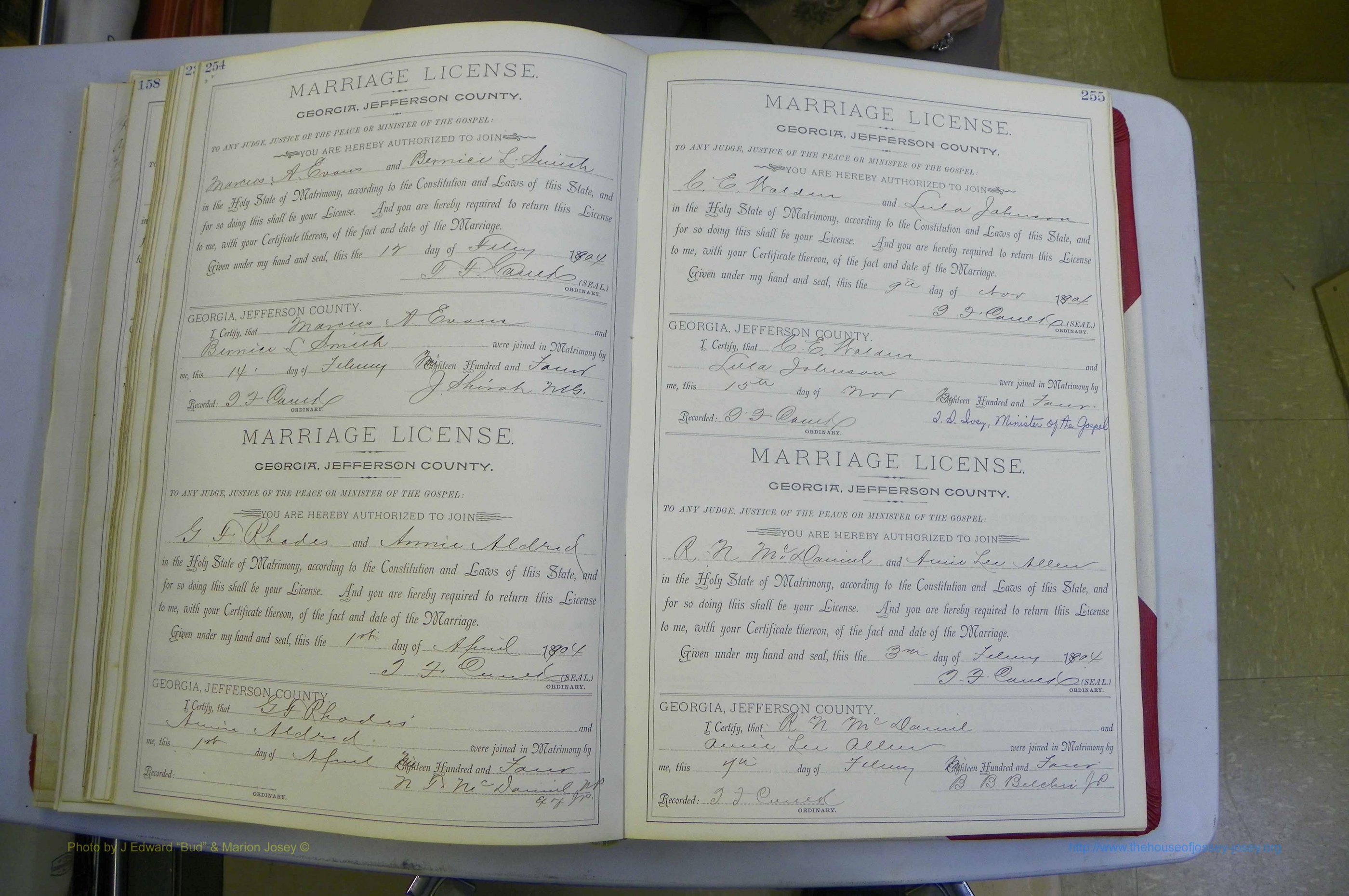 Jefferson Co, GA, Marriages Book A, 1893 - 1907, White (156).JPG