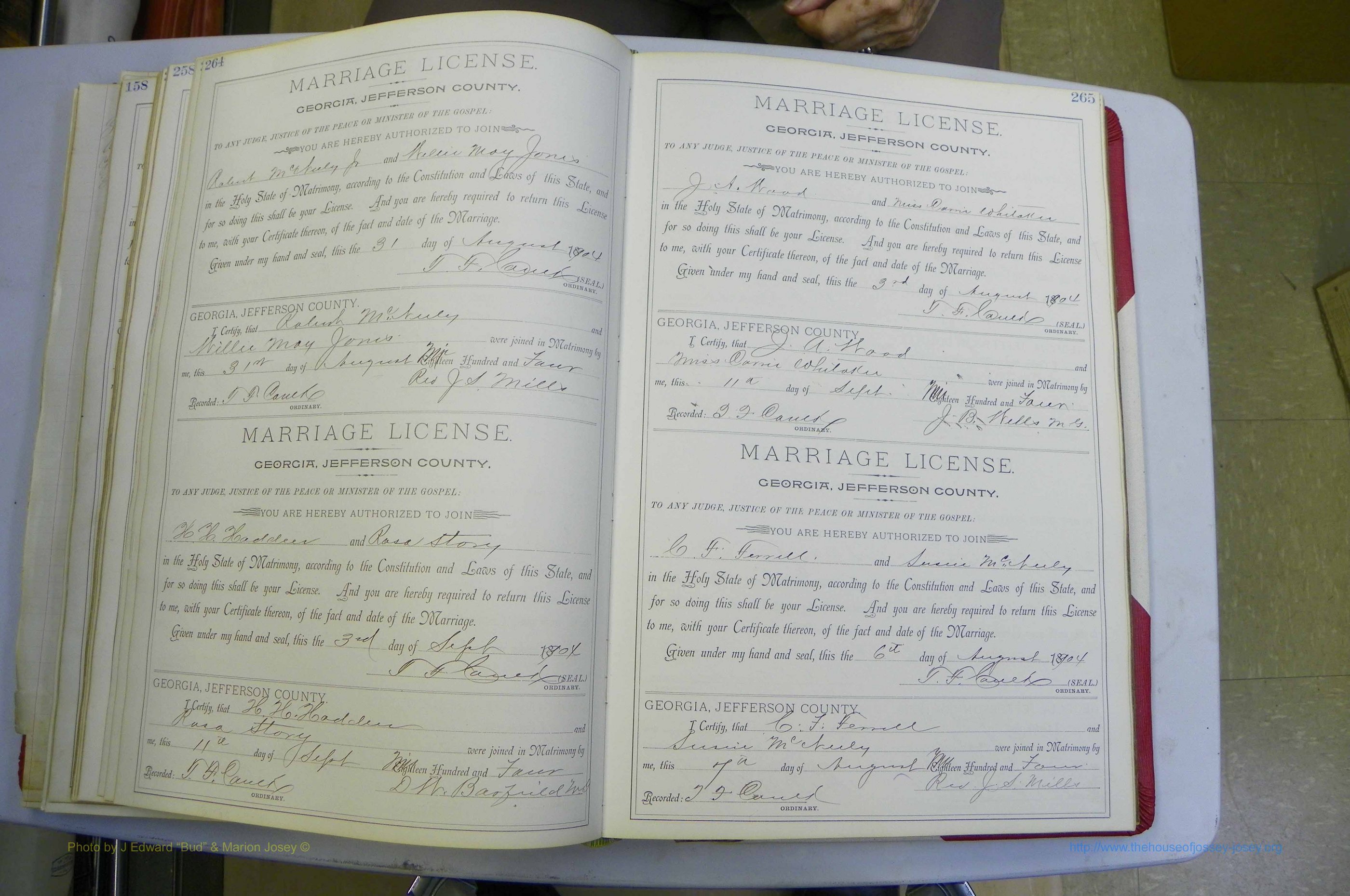 Jefferson Co, GA, Marriages Book A, 1893 - 1907, White (161).JPG