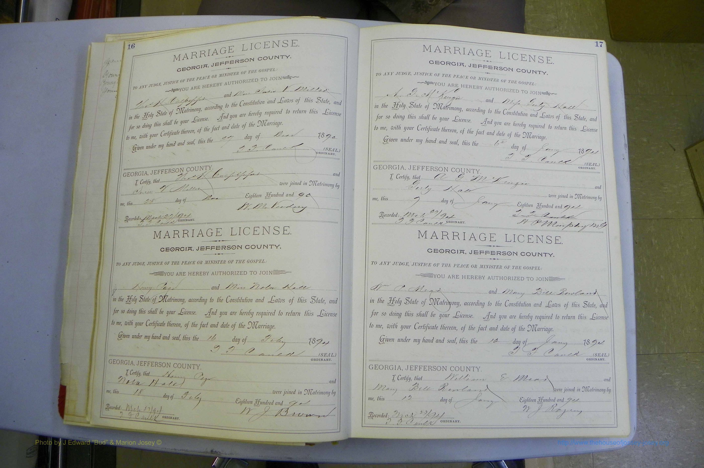 Jefferson Co, GA, Marriages Book A, 1893 - 1907, White (37).JPG