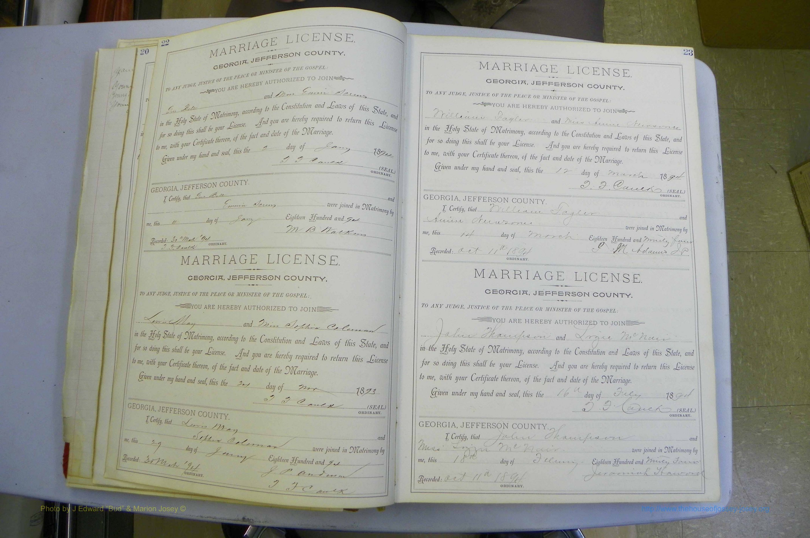 Jefferson Co, GA, Marriages Book A, 1893 - 1907, White (40).JPG