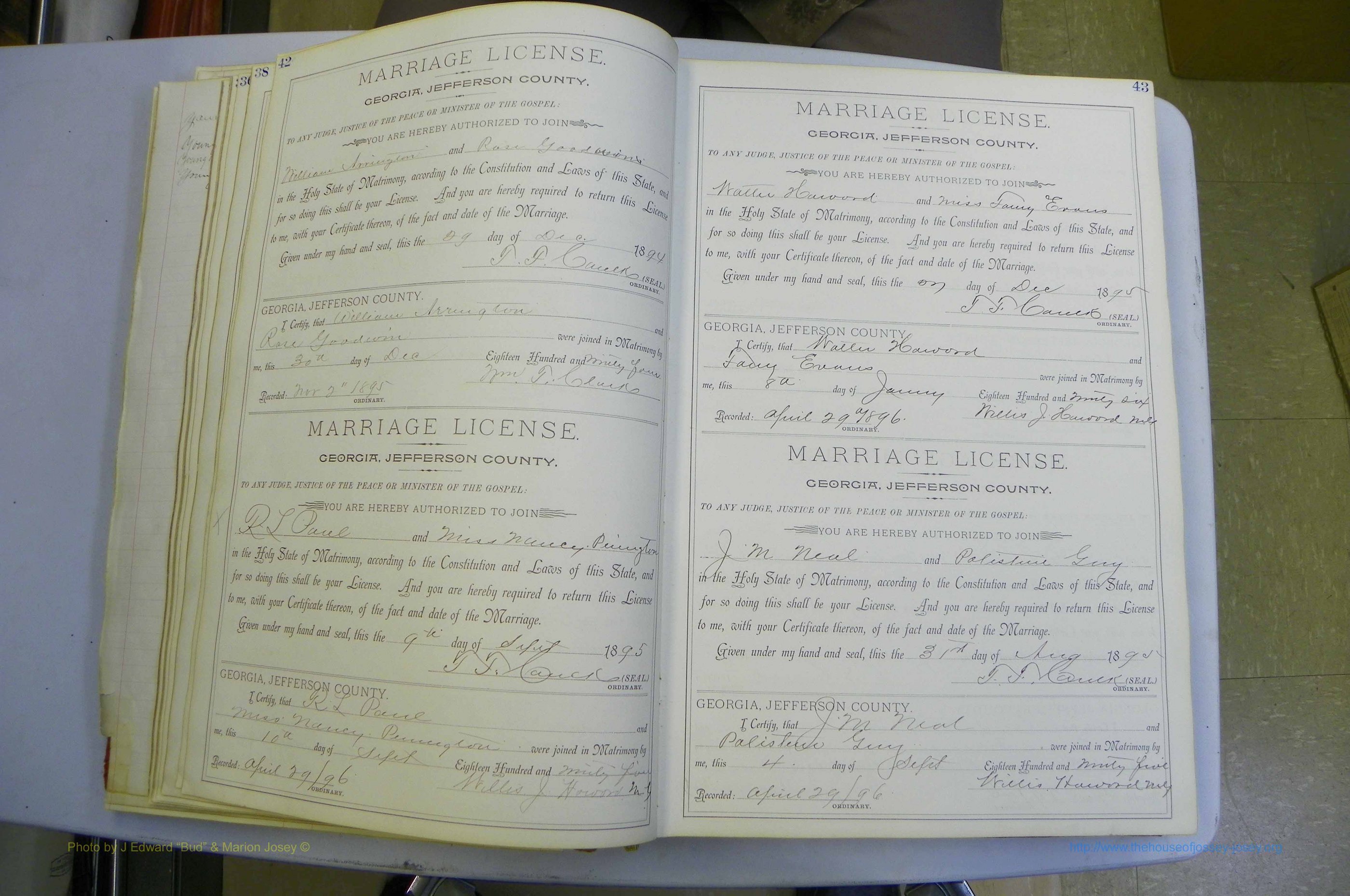 Jefferson Co, GA, Marriages Book A, 1893 - 1907, White (50).JPG