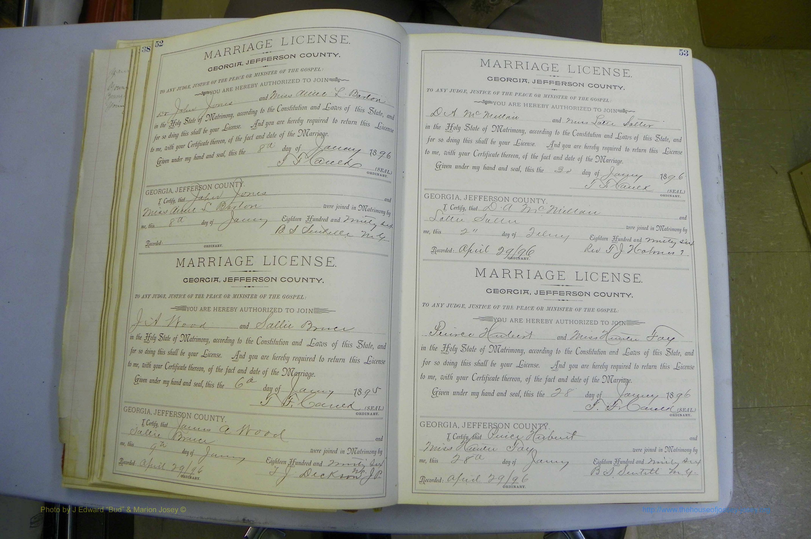 Jefferson Co, GA, Marriages Book A, 1893 - 1907, White (55).JPG