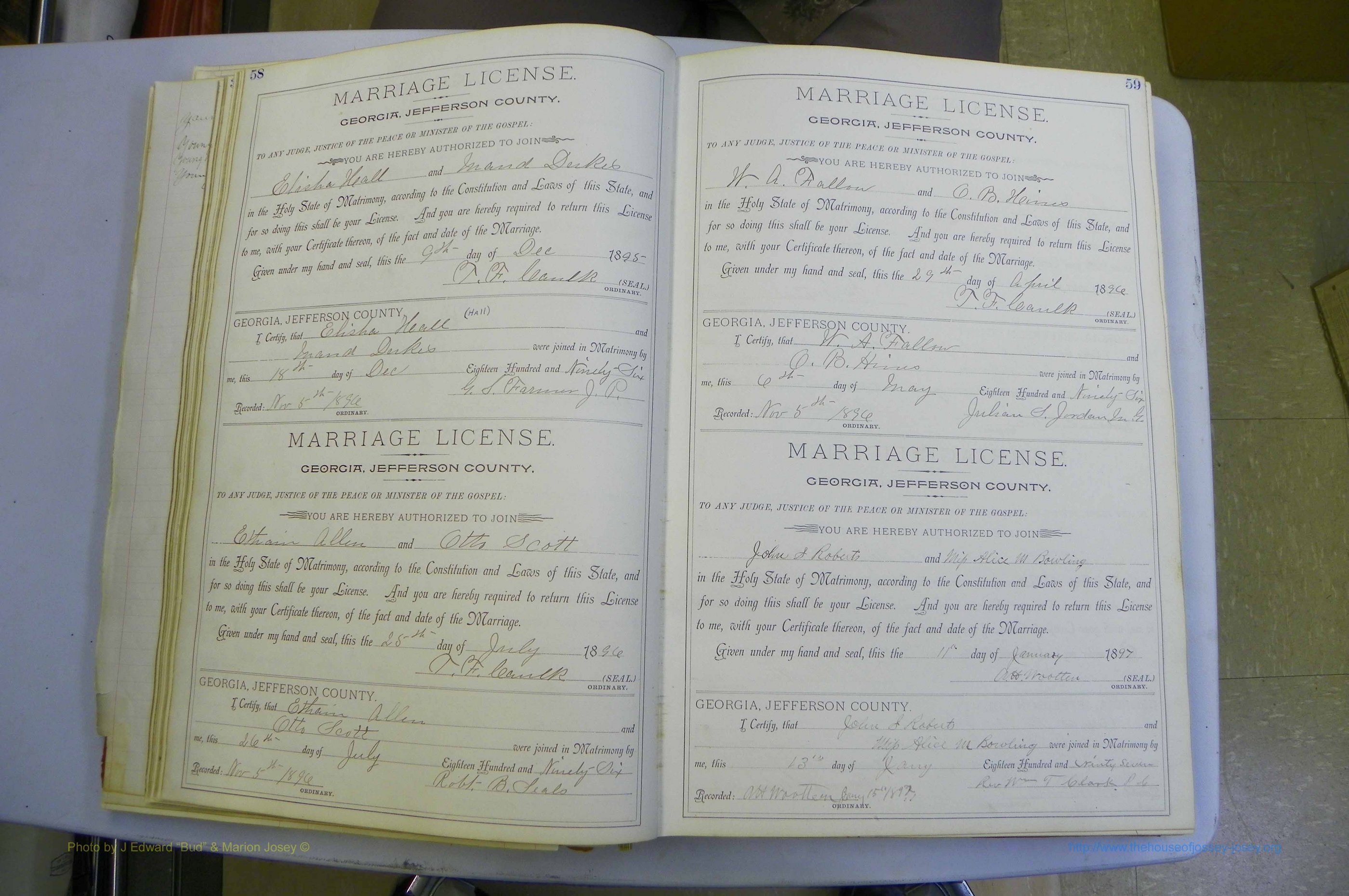 Jefferson Co, GA, Marriages Book A, 1893 - 1907, White (58).JPG