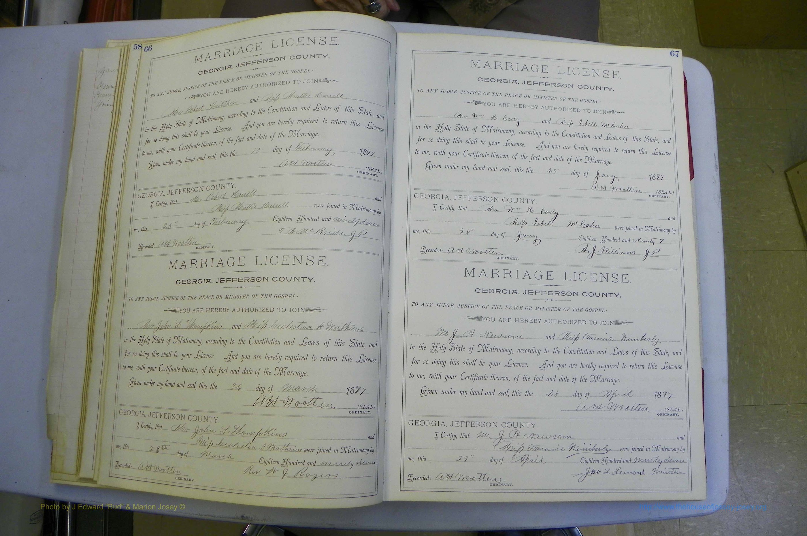 Jefferson Co, GA, Marriages Book A, 1893 - 1907, White (62).JPG