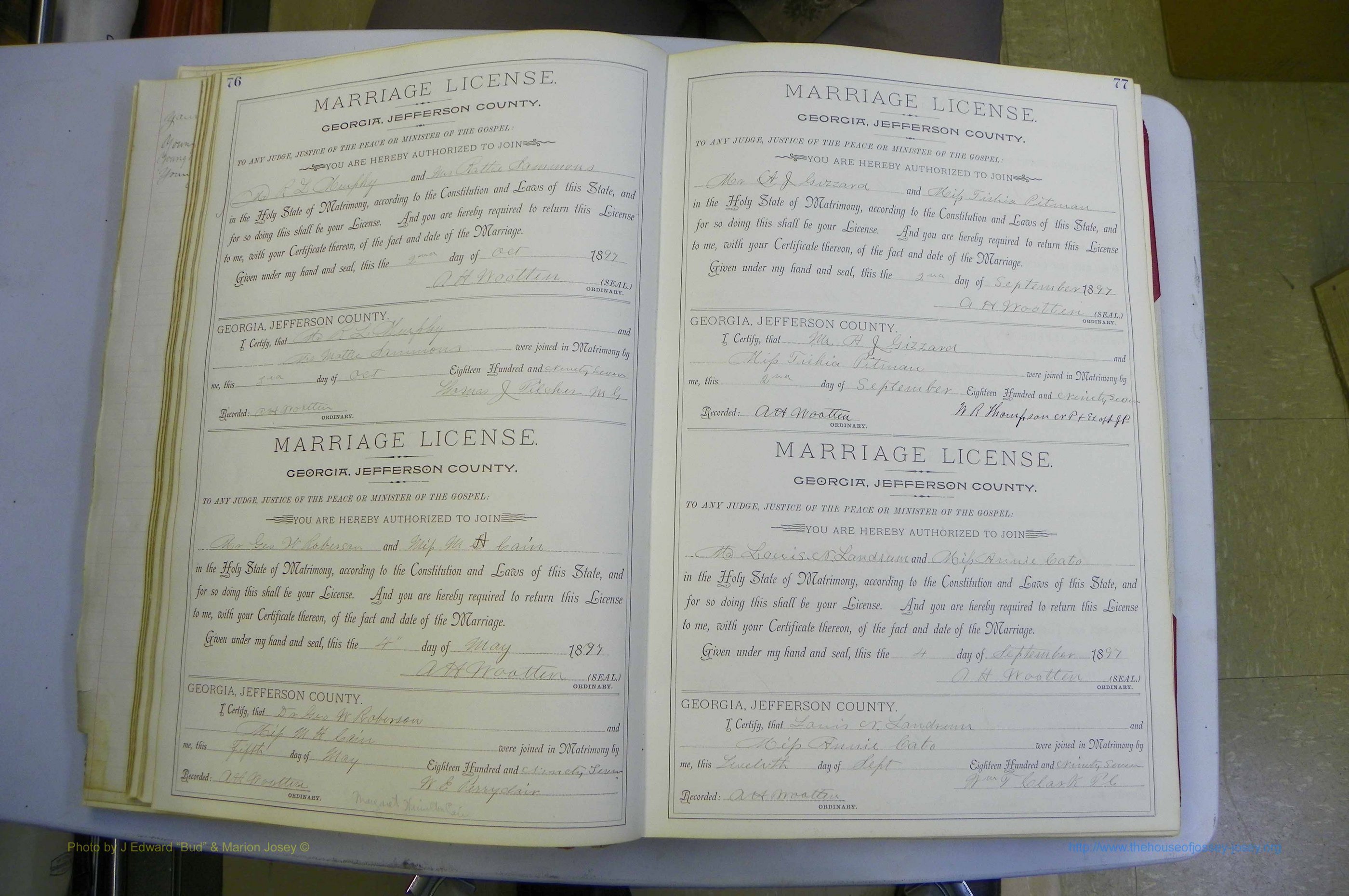 Jefferson Co, GA, Marriages Book A, 1893 - 1907, White (67).JPG