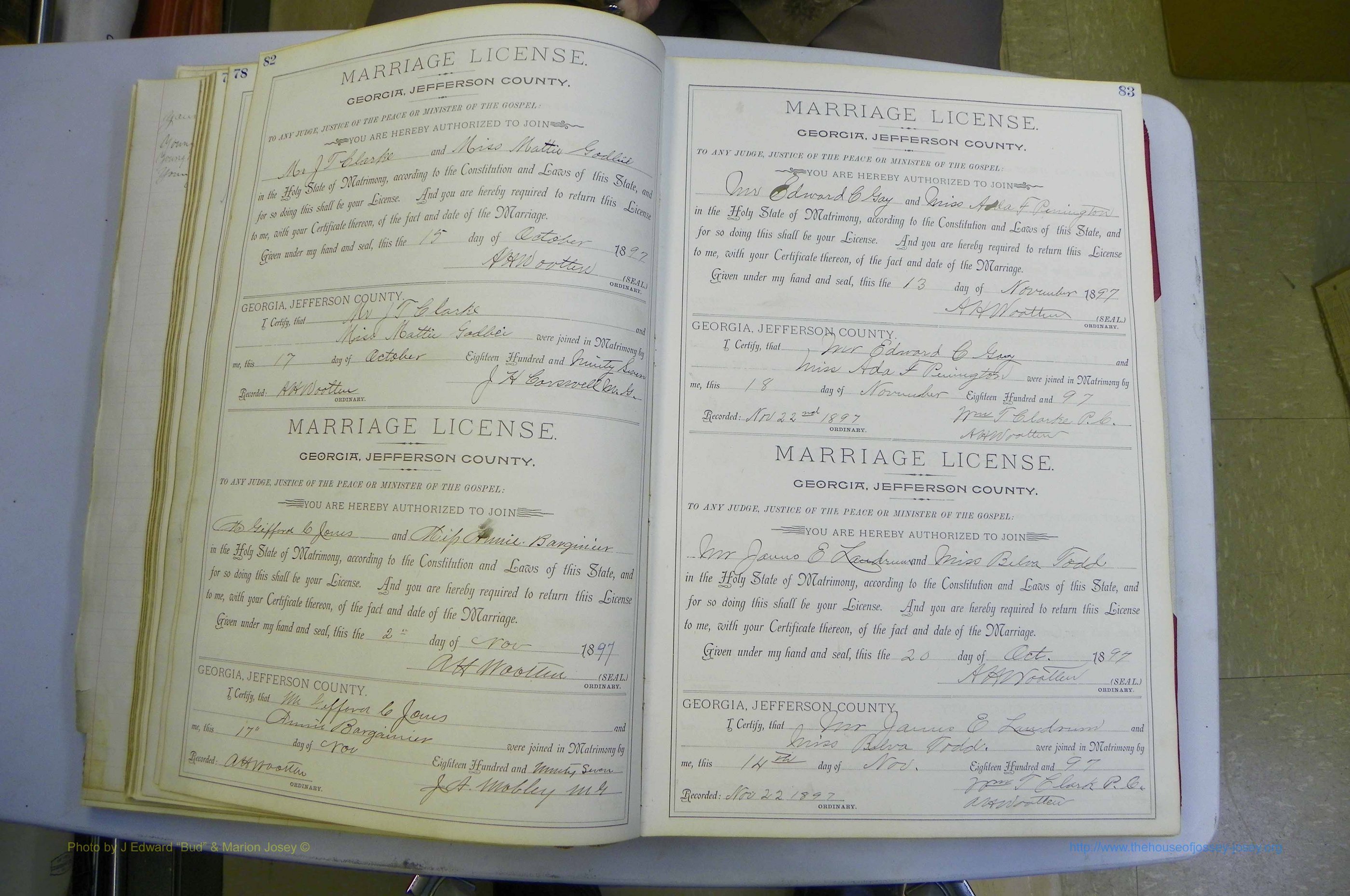 Jefferson Co, GA, Marriages Book A, 1893 - 1907, White (70).JPG