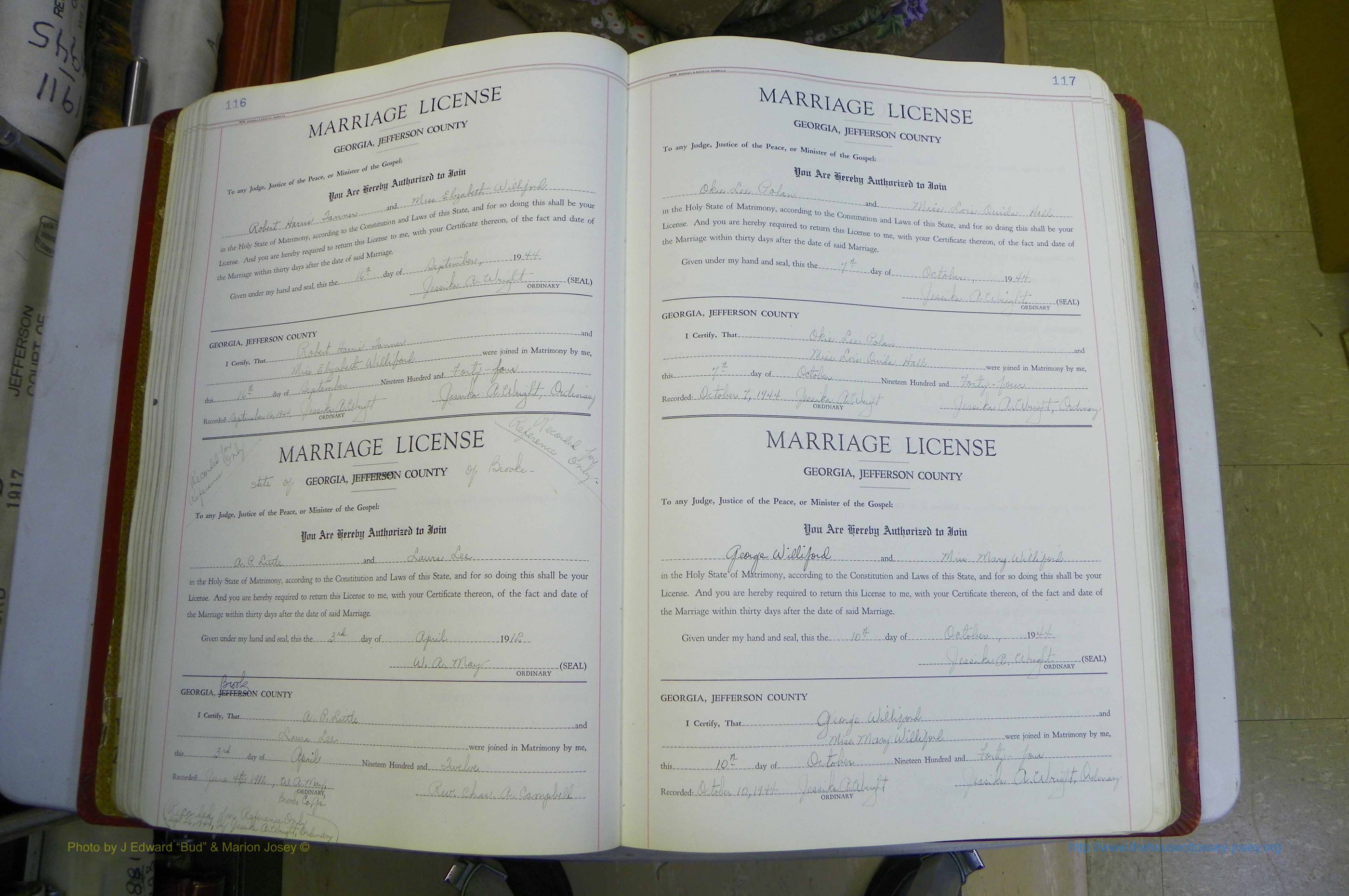 Jefferson Co, GA, Marriages Book D, 1941 - 1953, White (109).JPG