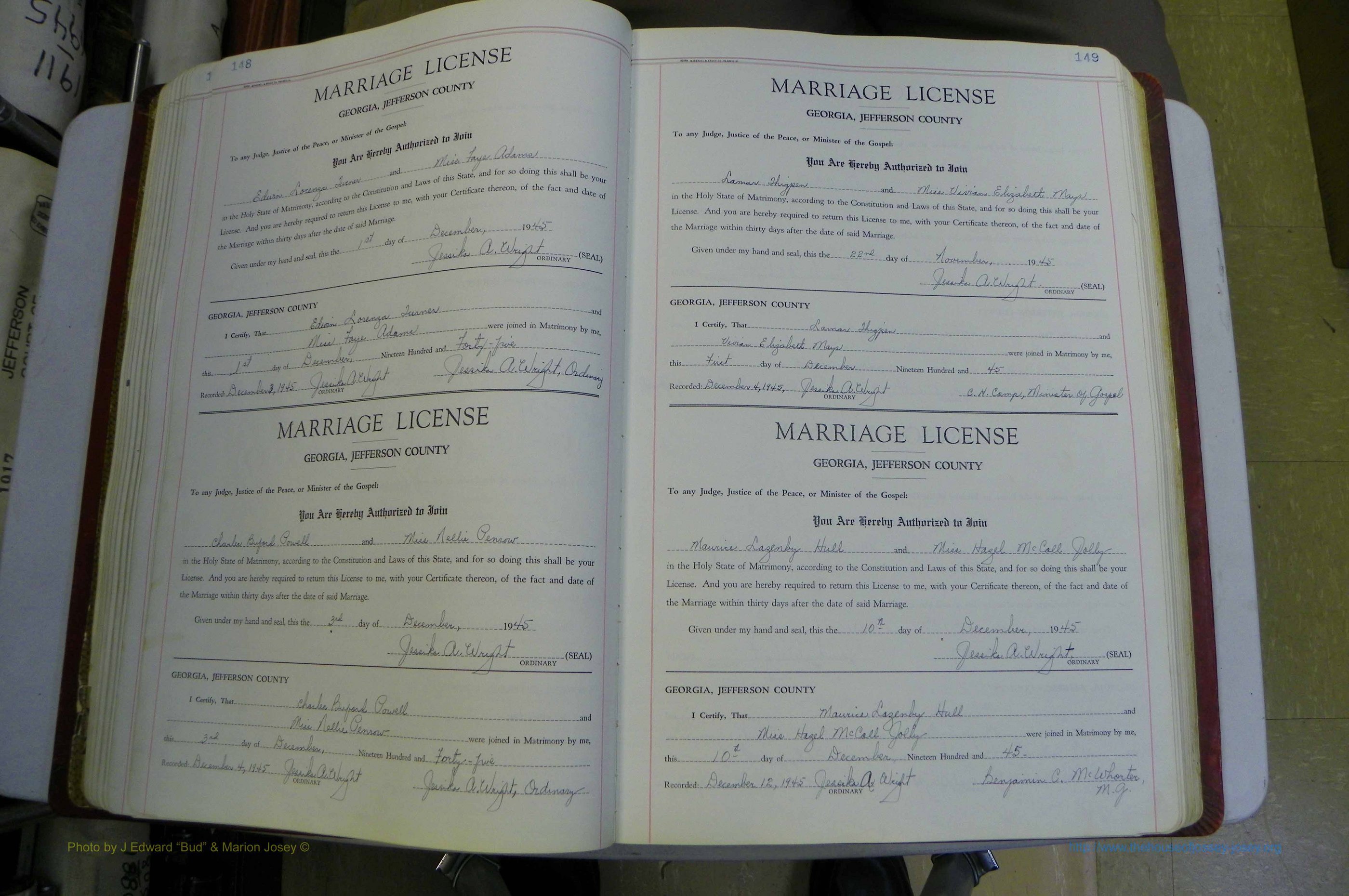 Jefferson Co, GA, Marriages Book D, 1941 - 1953, White (127).JPG