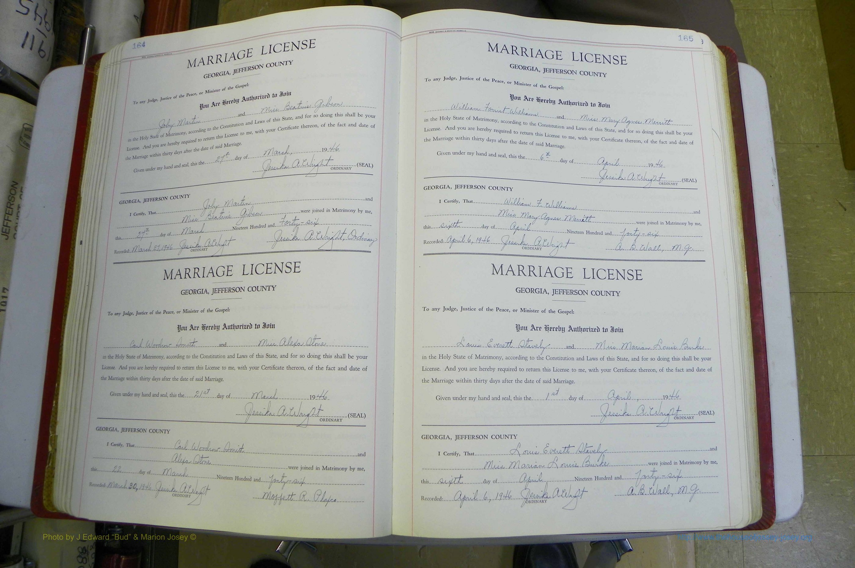 Jefferson Co, GA, Marriages Book D, 1941 - 1953, White (135).JPG