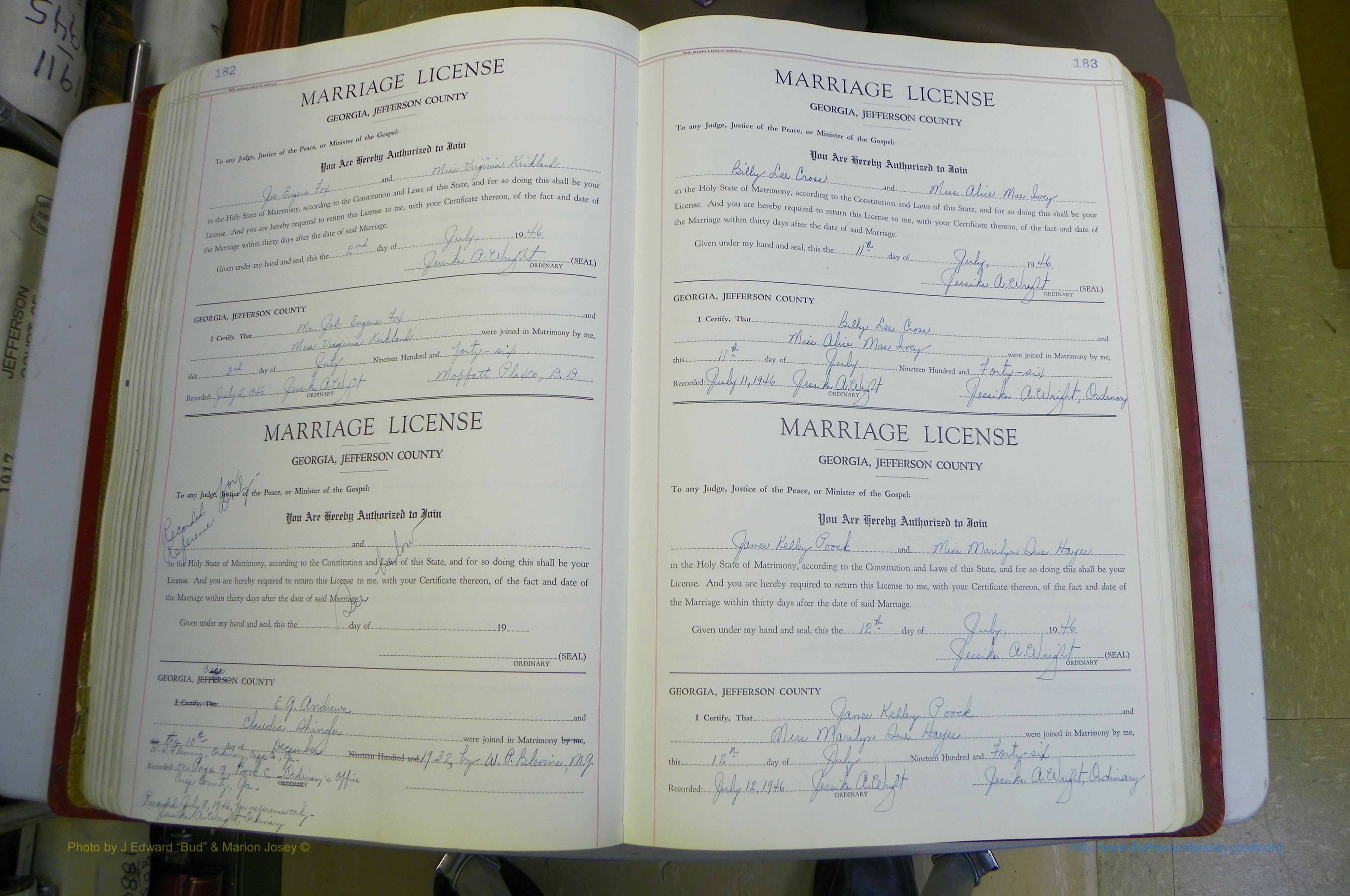 Jefferson Co, GA, Marriages Book D, 1941 - 1953, White (144).JPG