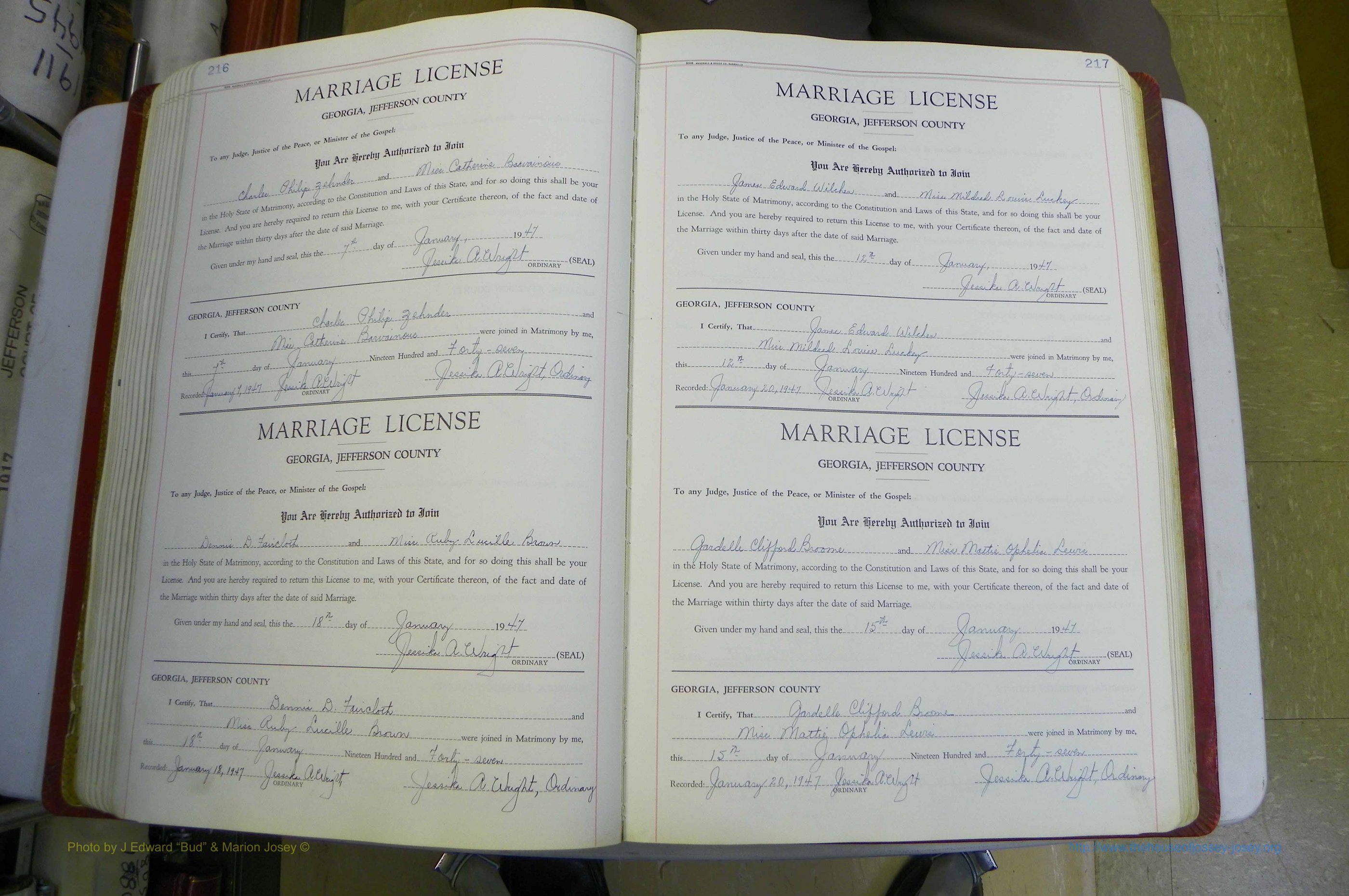 Jefferson Co, GA, Marriages Book D, 1941 - 1953, White (161).JPG