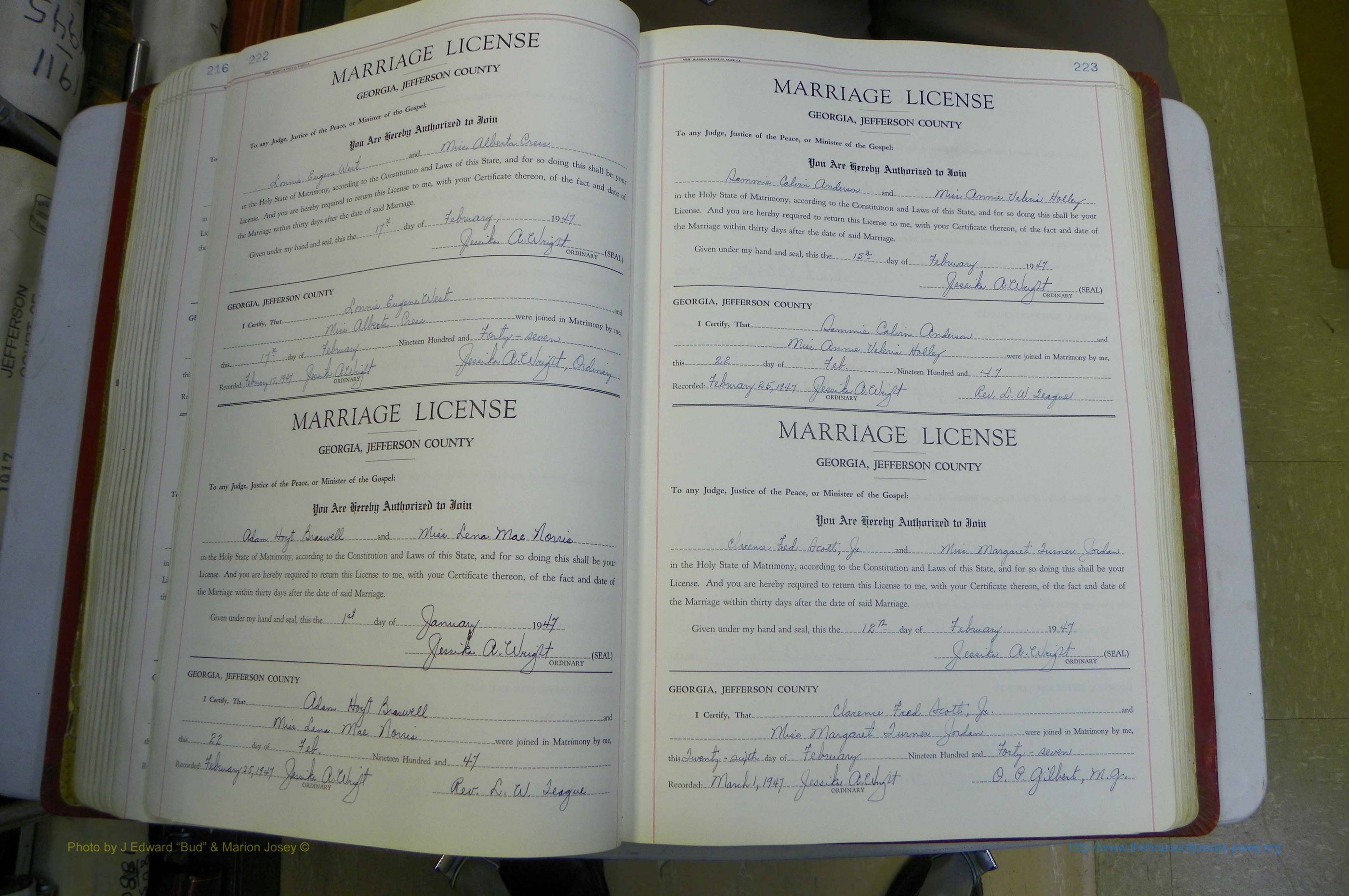 Jefferson Co, GA, Marriages Book D, 1941 - 1953, White (164).JPG