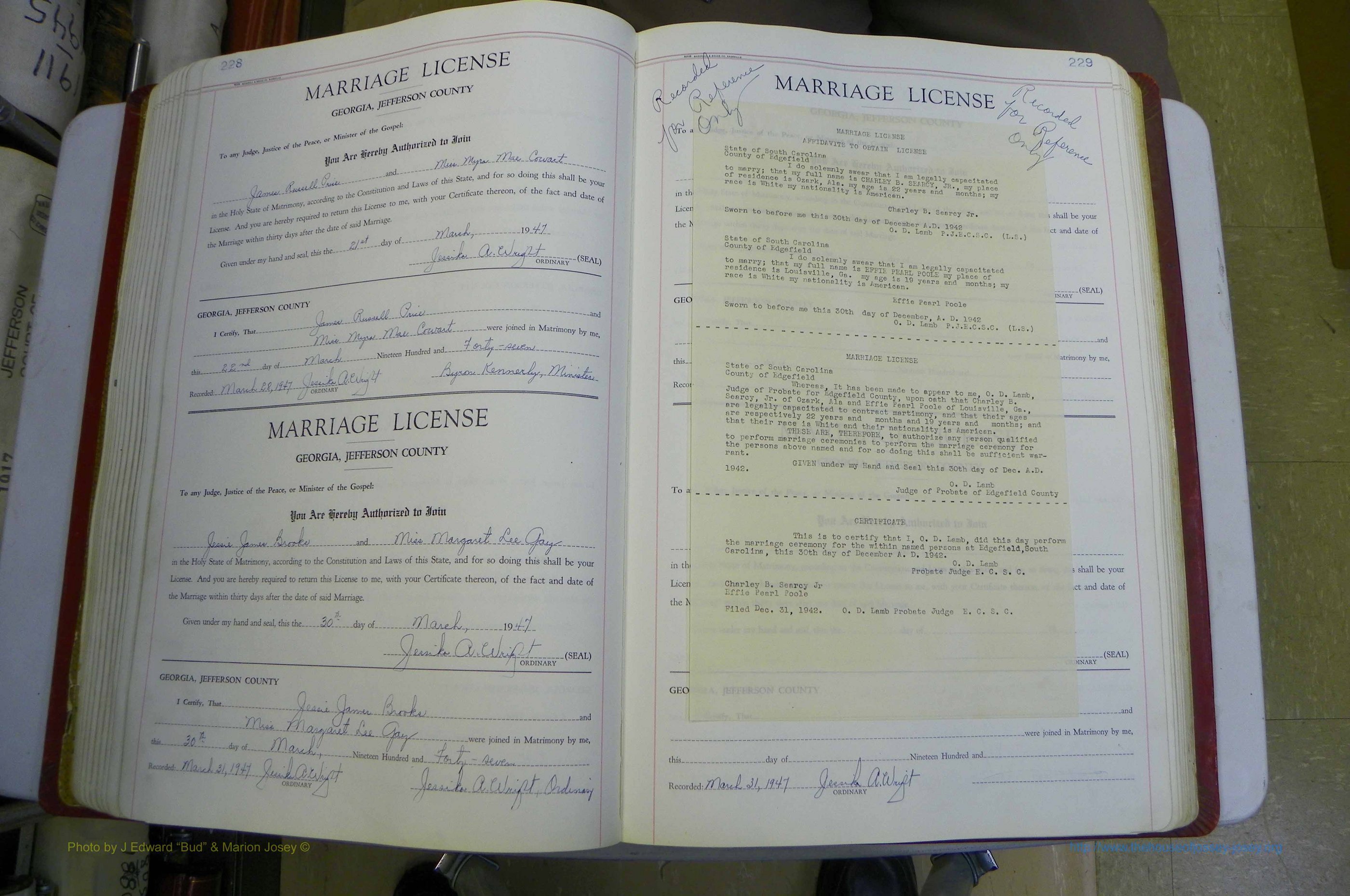 Jefferson Co, GA, Marriages Book D, 1941 - 1953, White (167).JPG