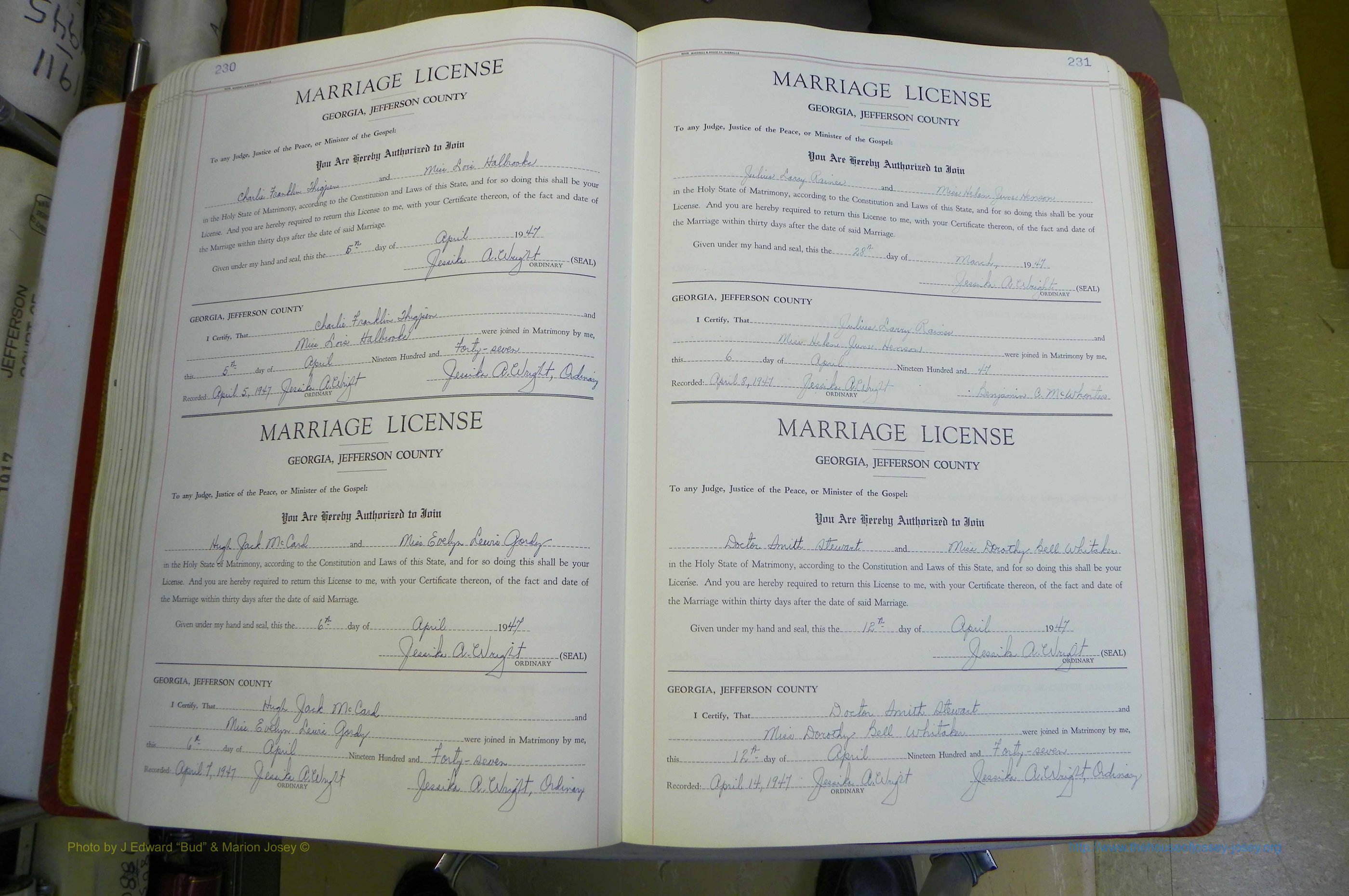 Jefferson Co, GA, Marriages Book D, 1941 - 1953, White (168).JPG