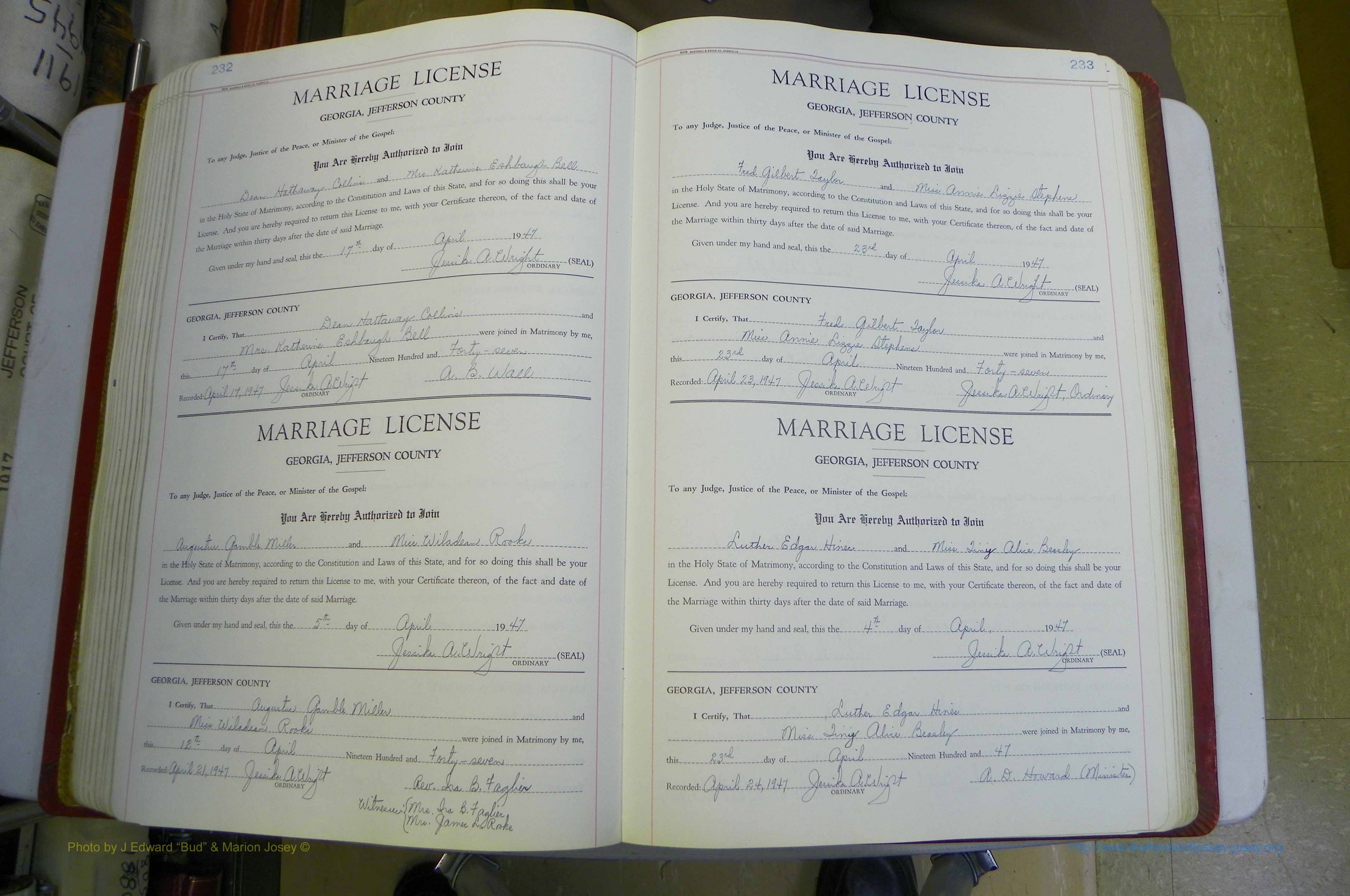 Jefferson Co, GA, Marriages Book D, 1941 - 1953, White (169).JPG