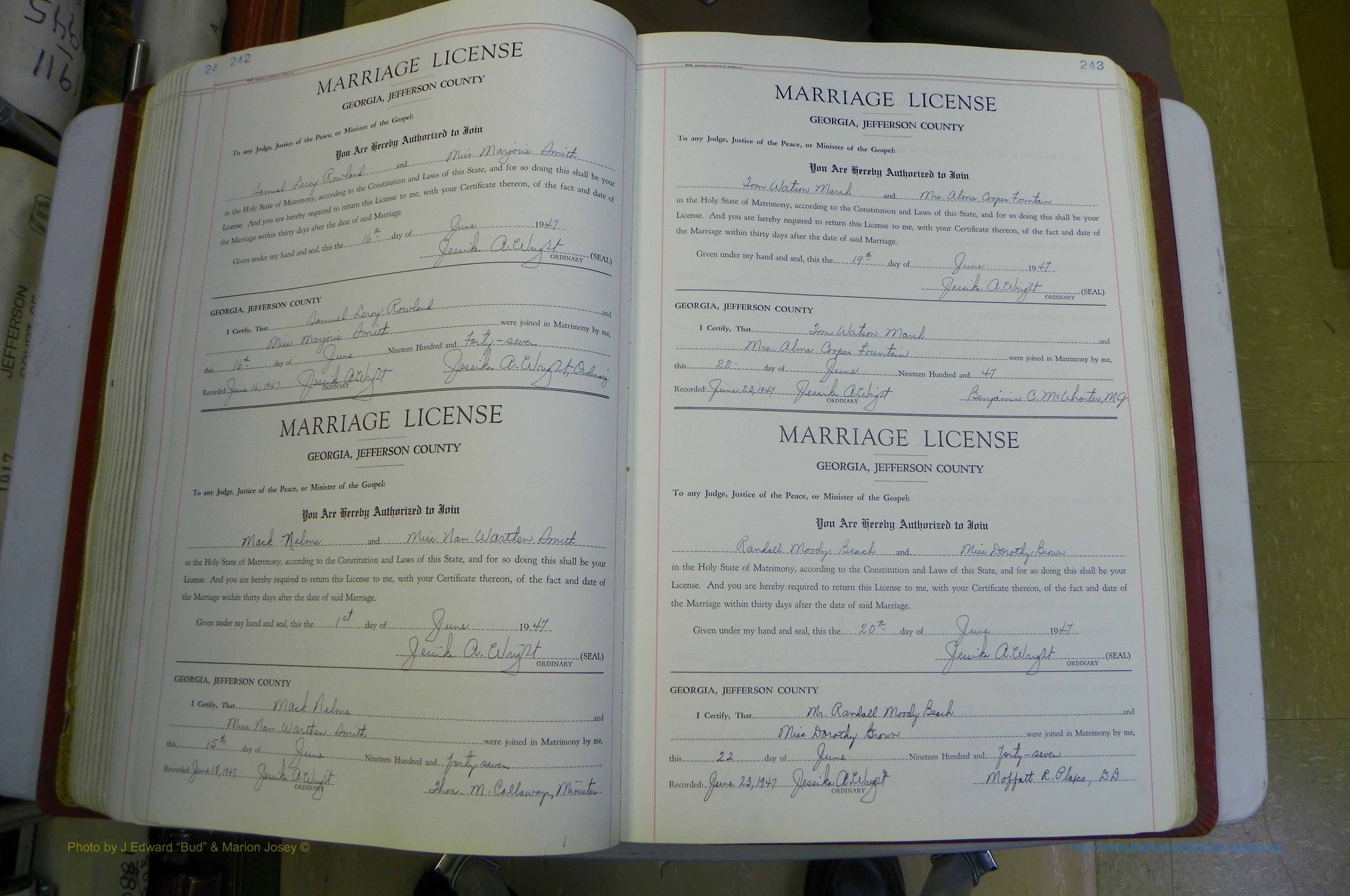 Jefferson Co, GA, Marriages Book D, 1941 - 1953, White (174).JPG