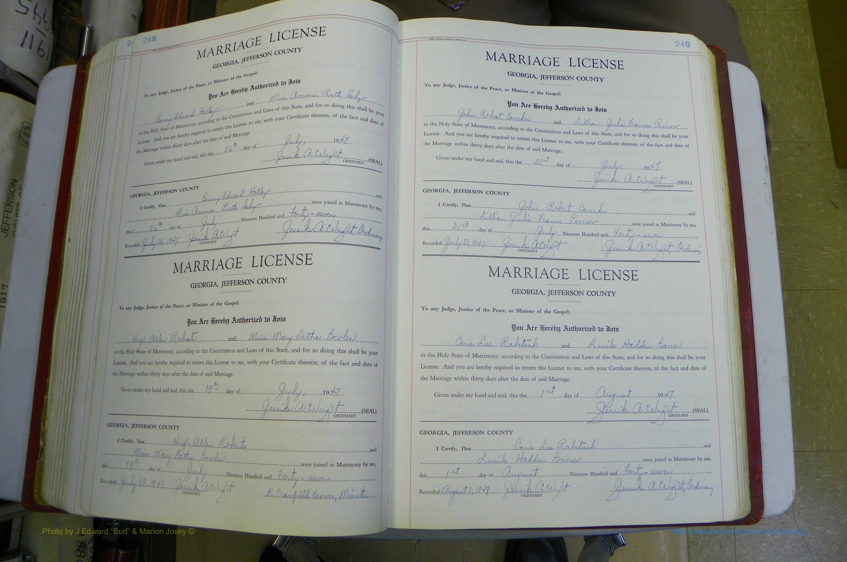 Jefferson Co, GA, Marriages Book D, 1941 - 1953, White (177).JPG