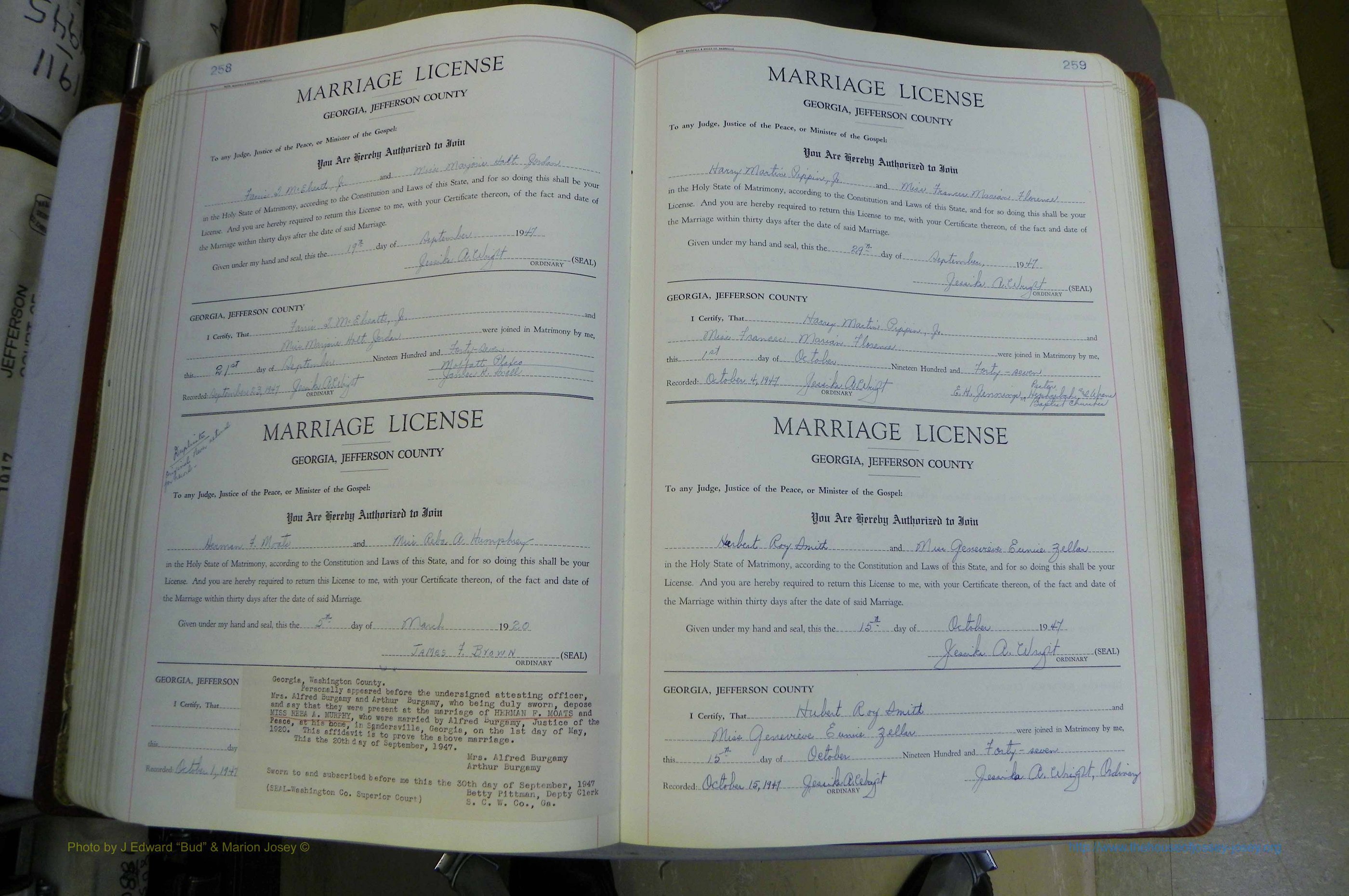 Jefferson Co, GA, Marriages Book D, 1941 - 1953, White (182).JPG