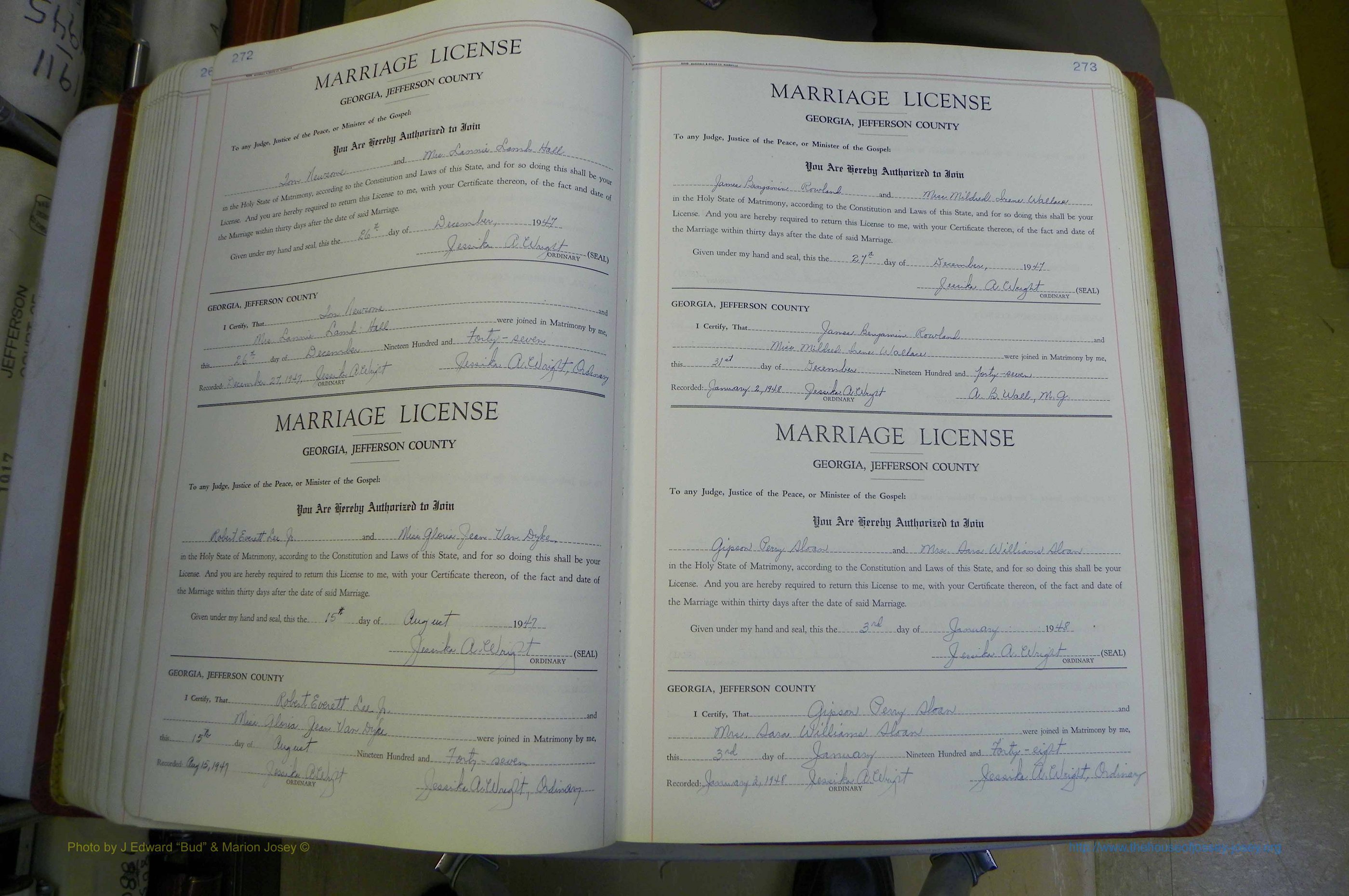 Jefferson Co, GA, Marriages Book D, 1941 - 1953, White (189).JPG