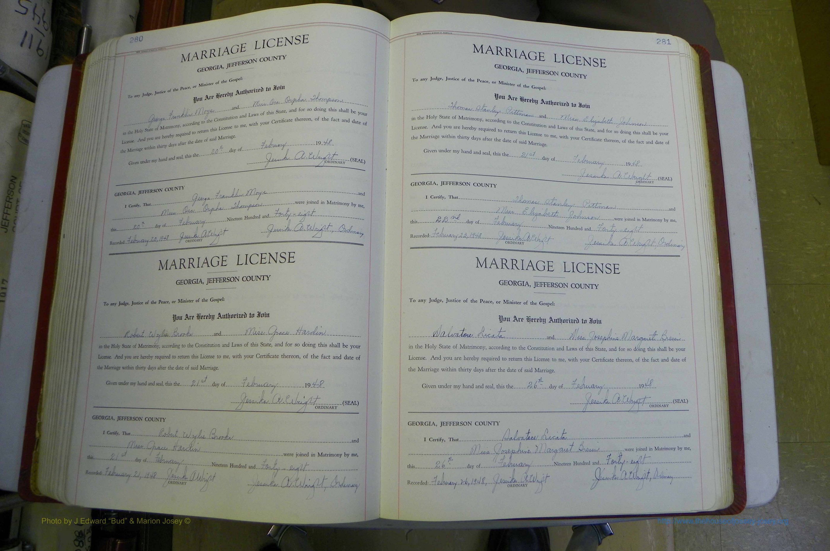 Jefferson Co, GA, Marriages Book D, 1941 - 1953, White (193).JPG