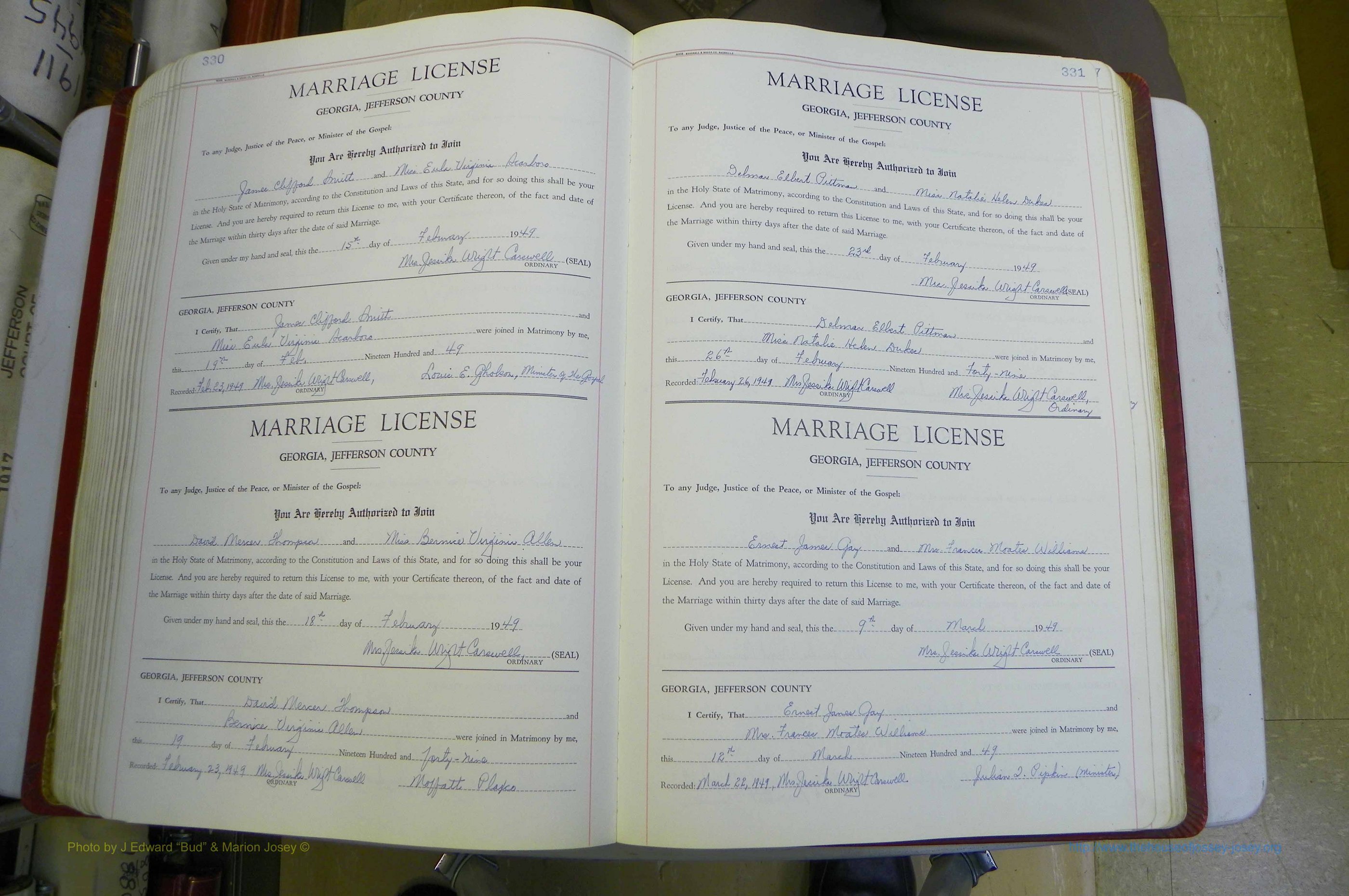 Jefferson Co, GA, Marriages Book D, 1941 - 1953, White (218).JPG