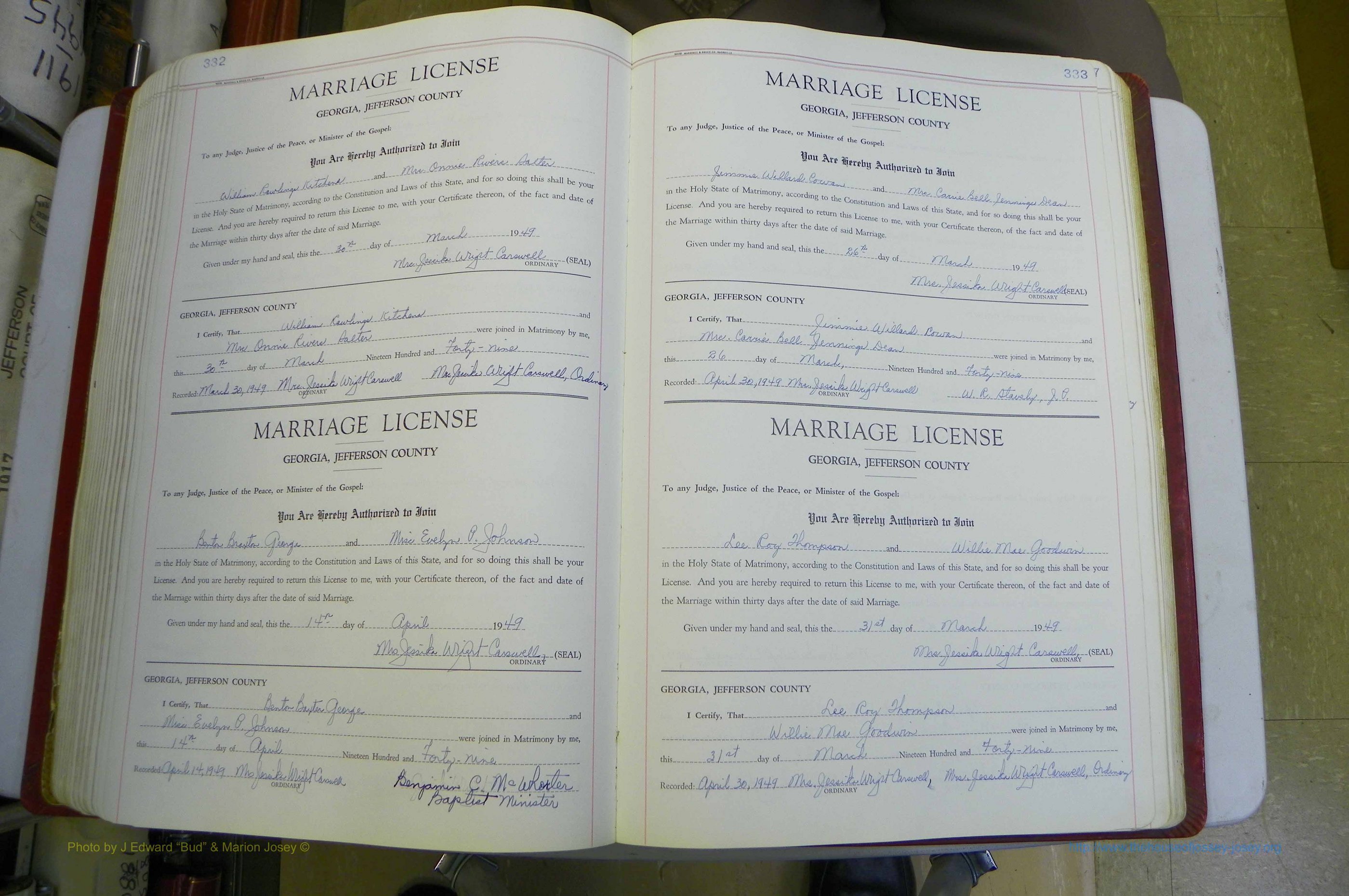 Jefferson Co, GA, Marriages Book D, 1941 - 1953, White (219).JPG