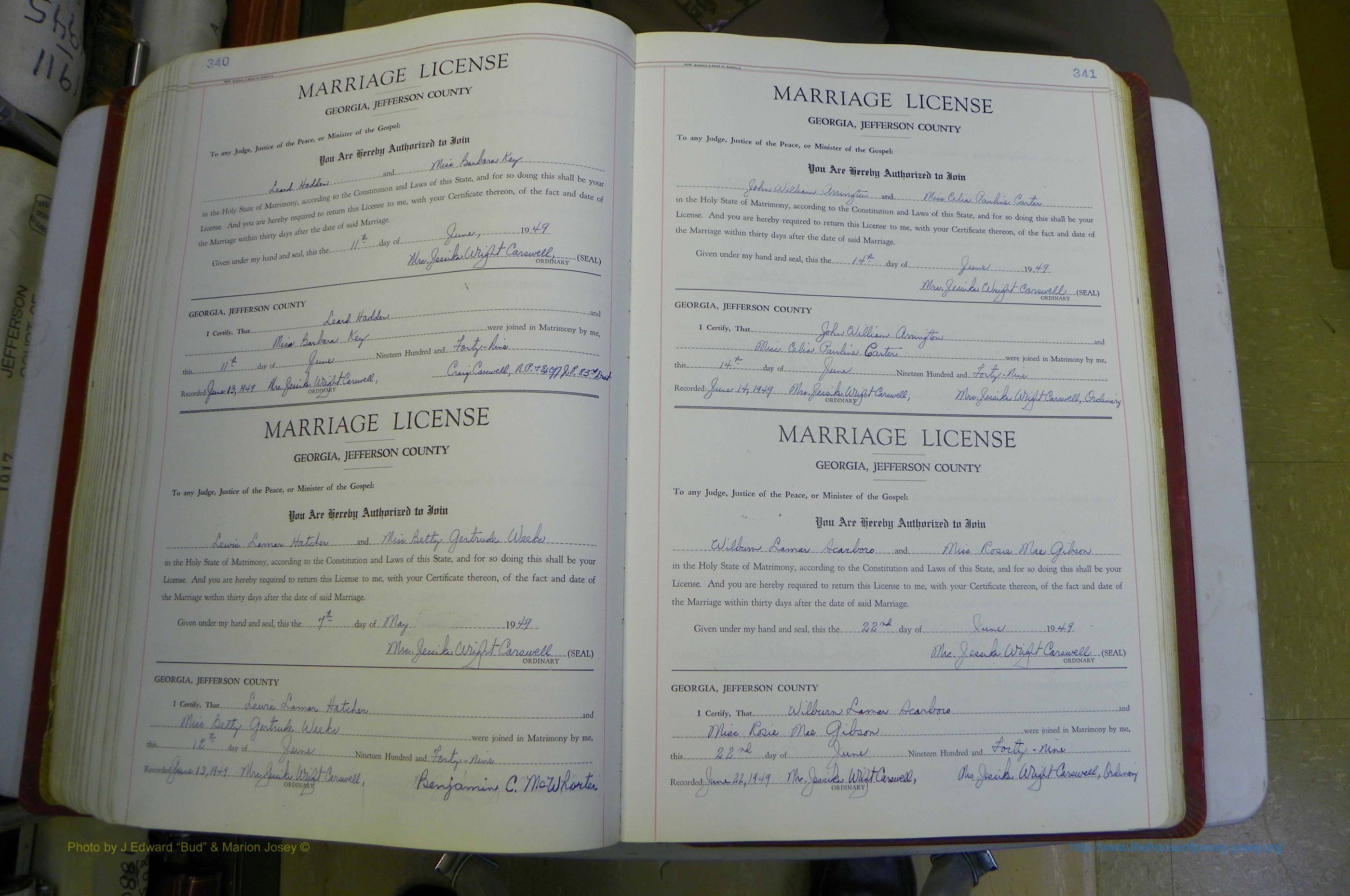 Jefferson Co, GA, Marriages Book D, 1941 - 1953, White (223).JPG