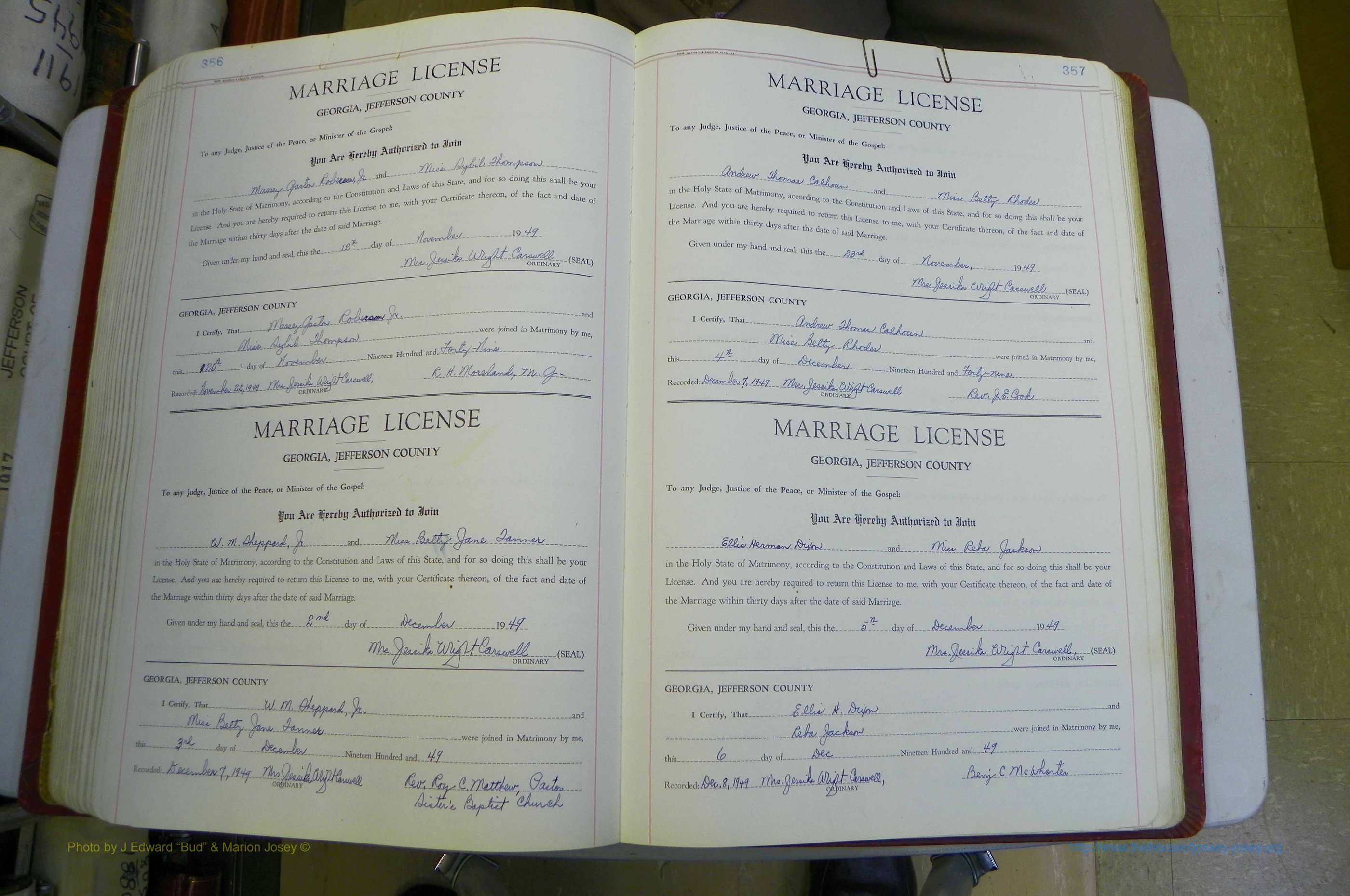 Jefferson Co, GA, Marriages Book D, 1941 - 1953, White (231).JPG