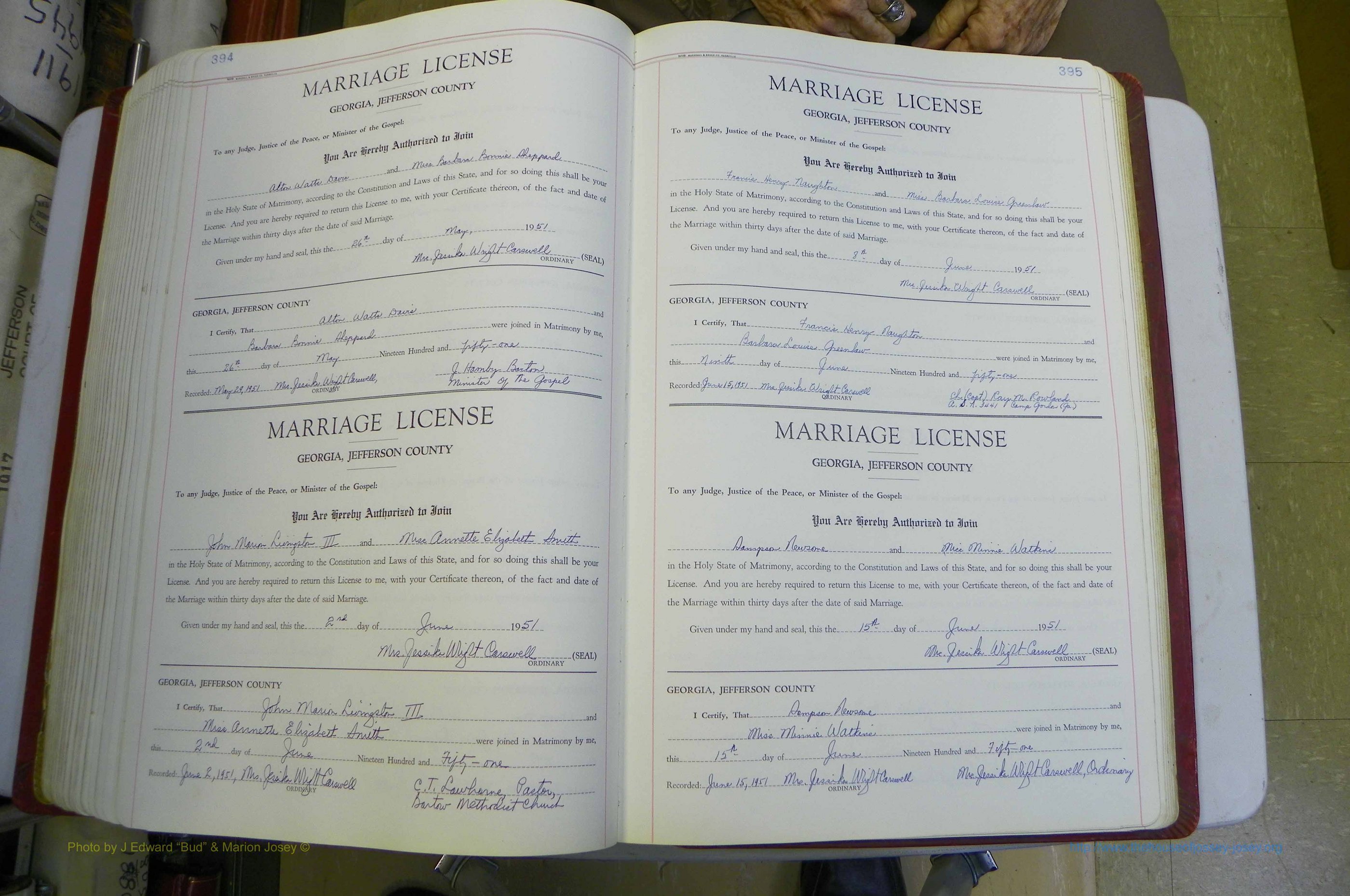 Jefferson Co, GA, Marriages Book D, 1941 - 1953, White (251).JPG