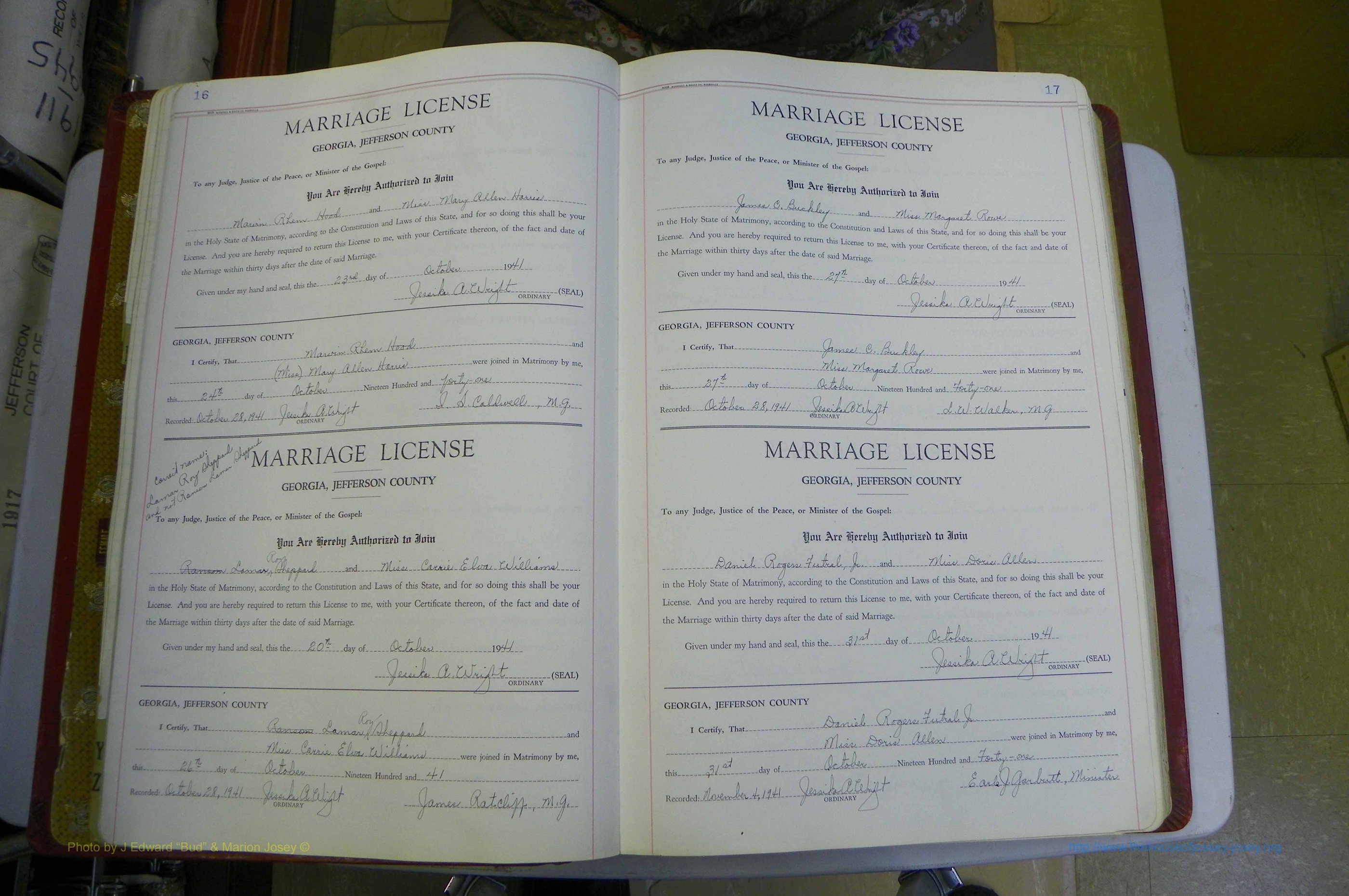 Jefferson Co, GA, Marriages Book D, 1941 - 1953, White (56).JPG