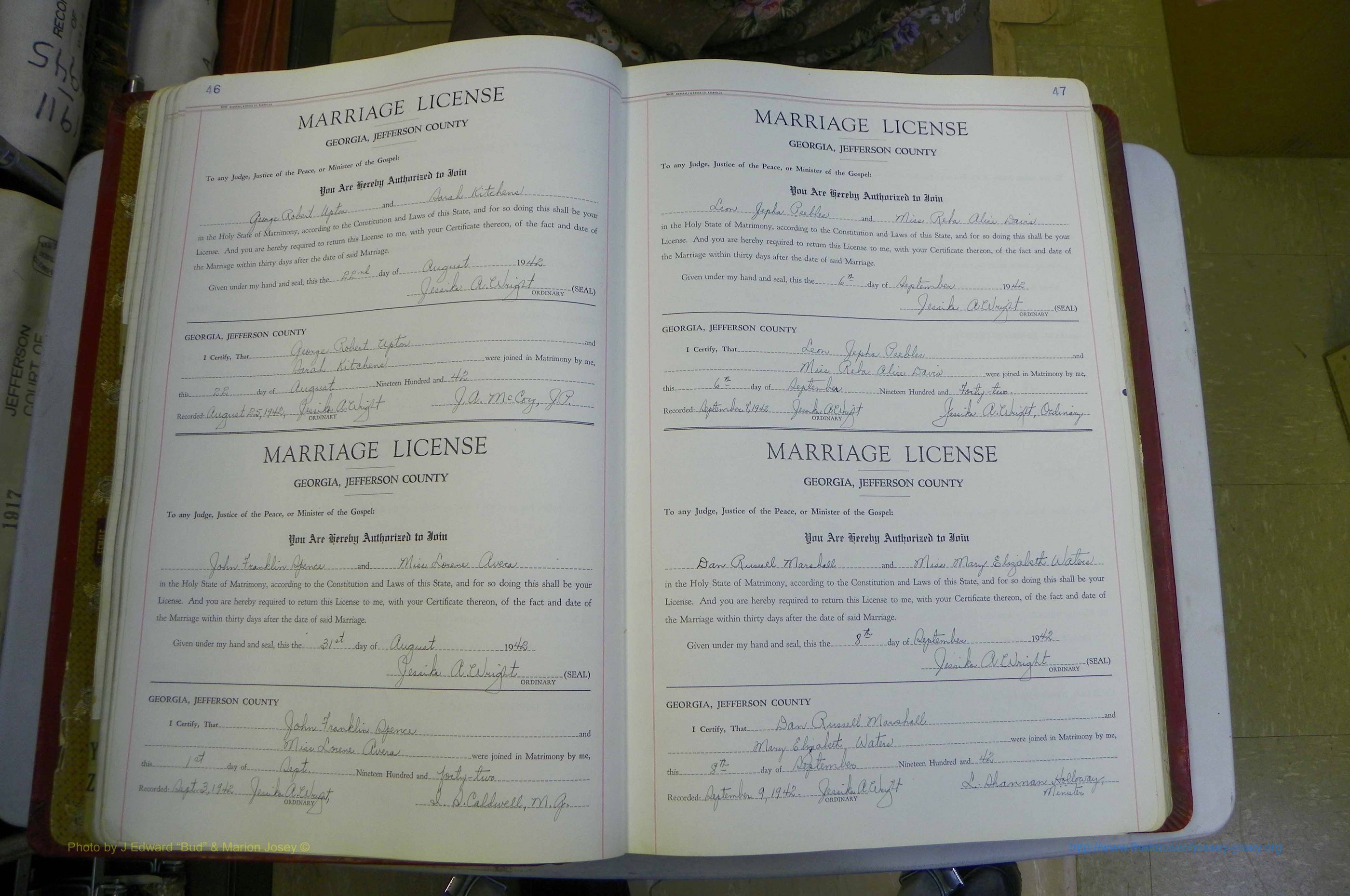 Jefferson Co, GA, Marriages Book D, 1941 - 1953, White (71).JPG