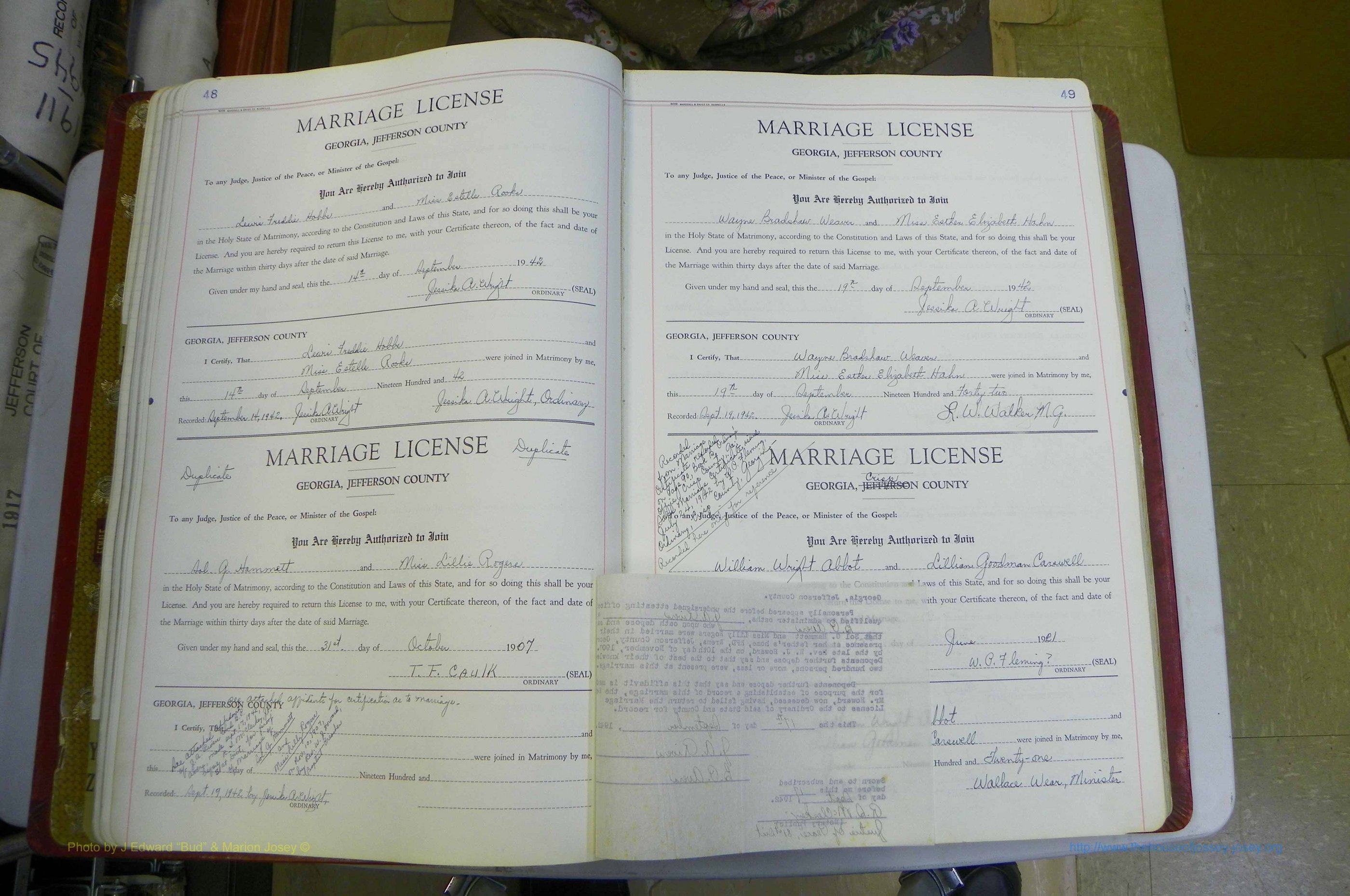 Jefferson Co, GA, Marriages Book D, 1941 - 1953, White (72).JPG