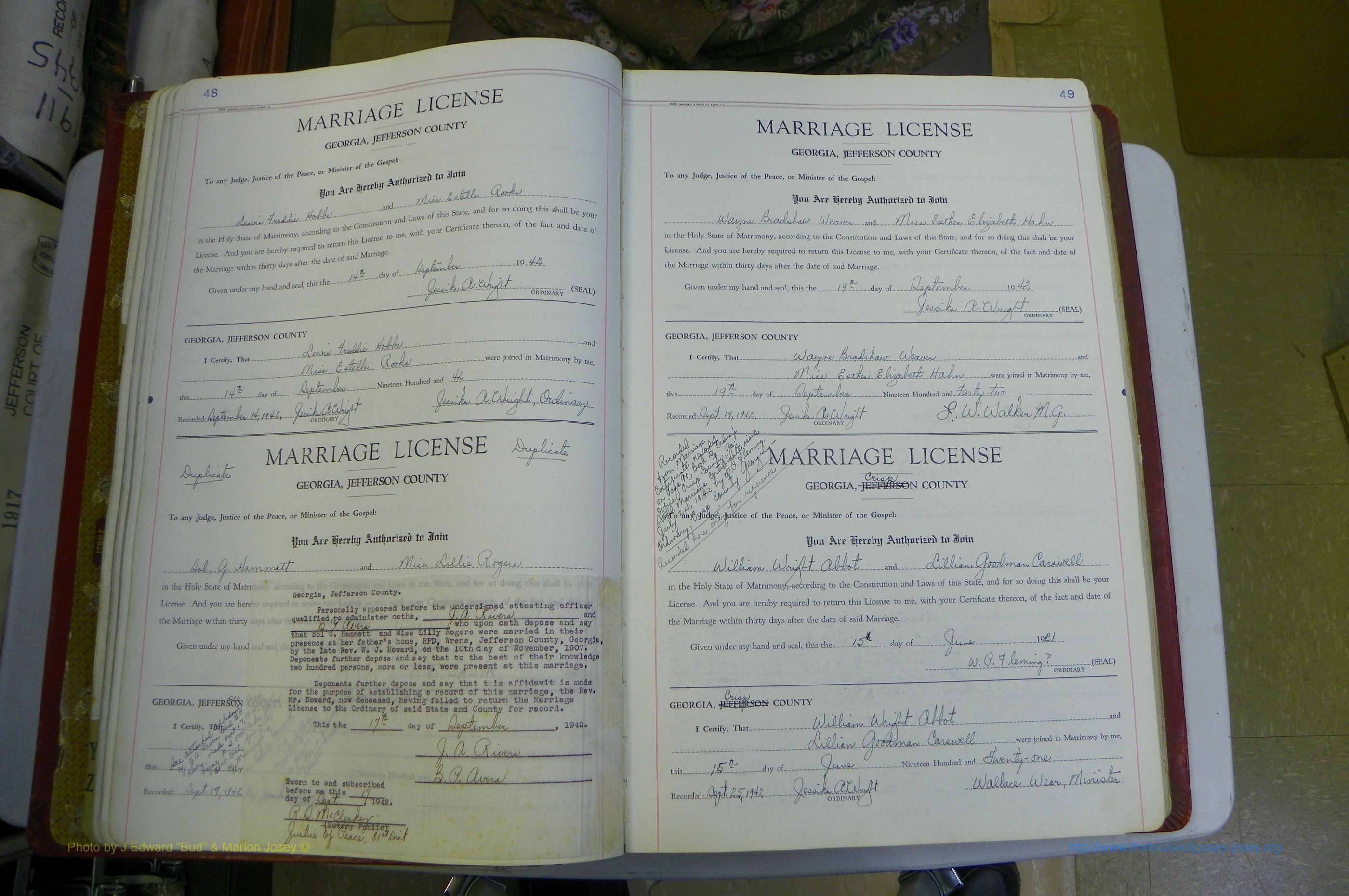 Jefferson Co, GA, Marriages Book D, 1941 - 1953, White (73).JPG