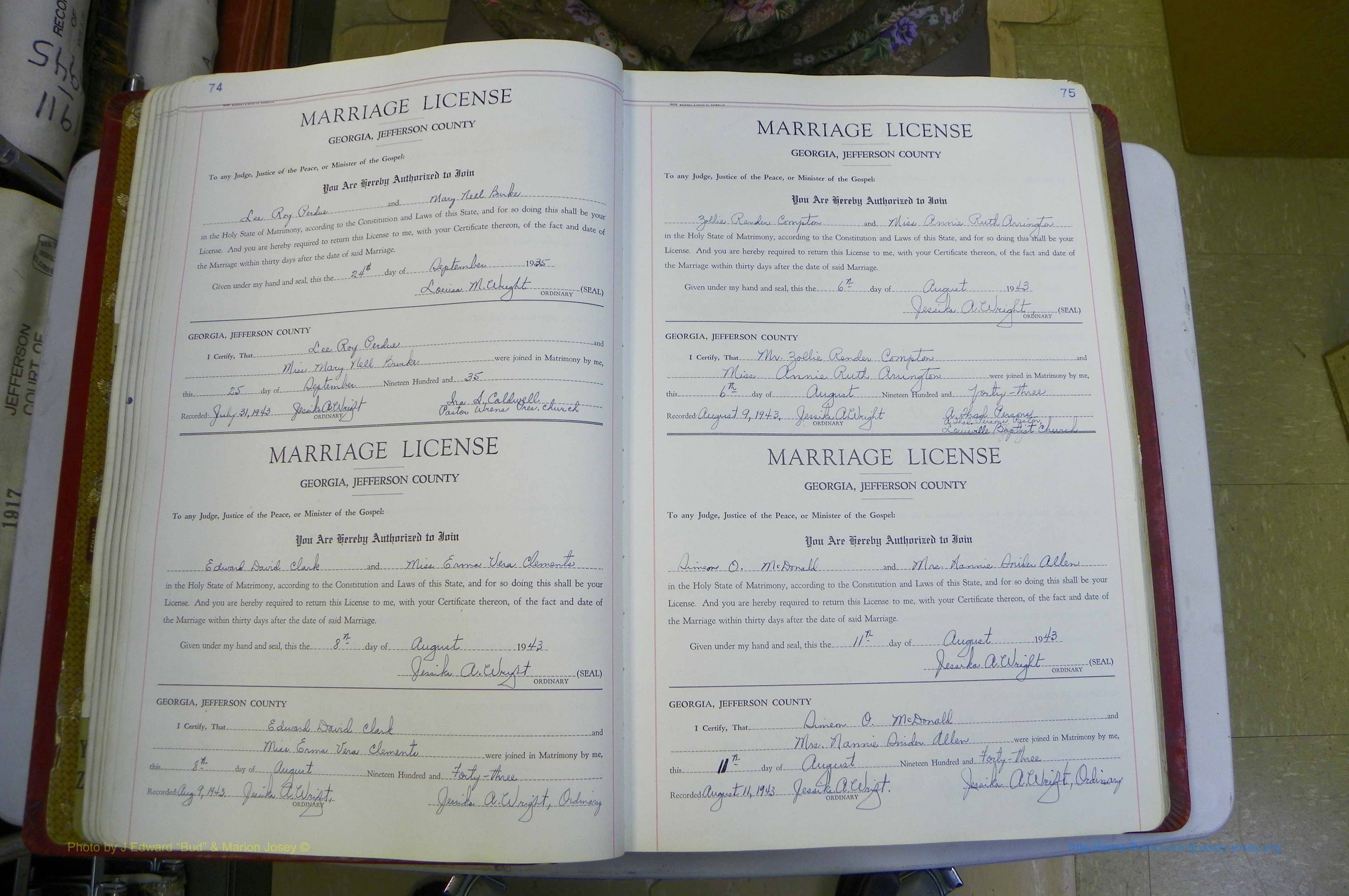 Jefferson Co, GA, Marriages Book D, 1941 - 1953, White (86).JPG