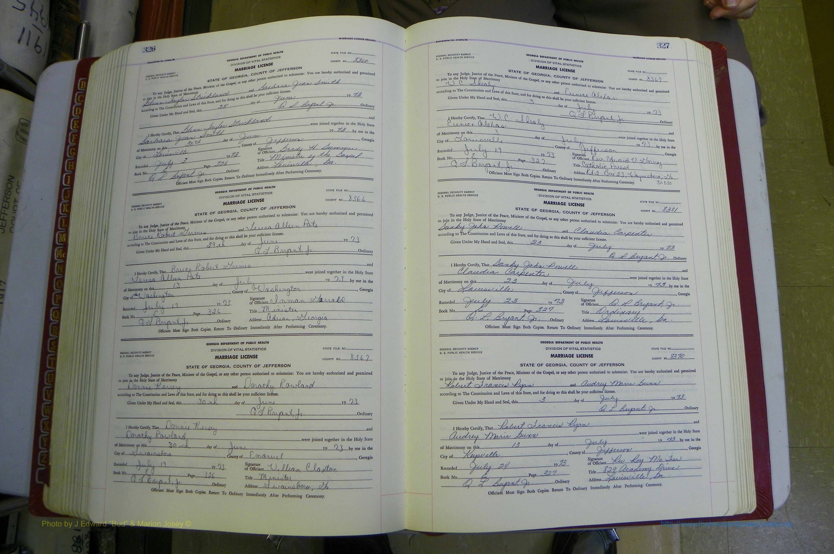 Jefferson Co, GA, Marriages Book E, 1952 - 1981, White (194).JPG