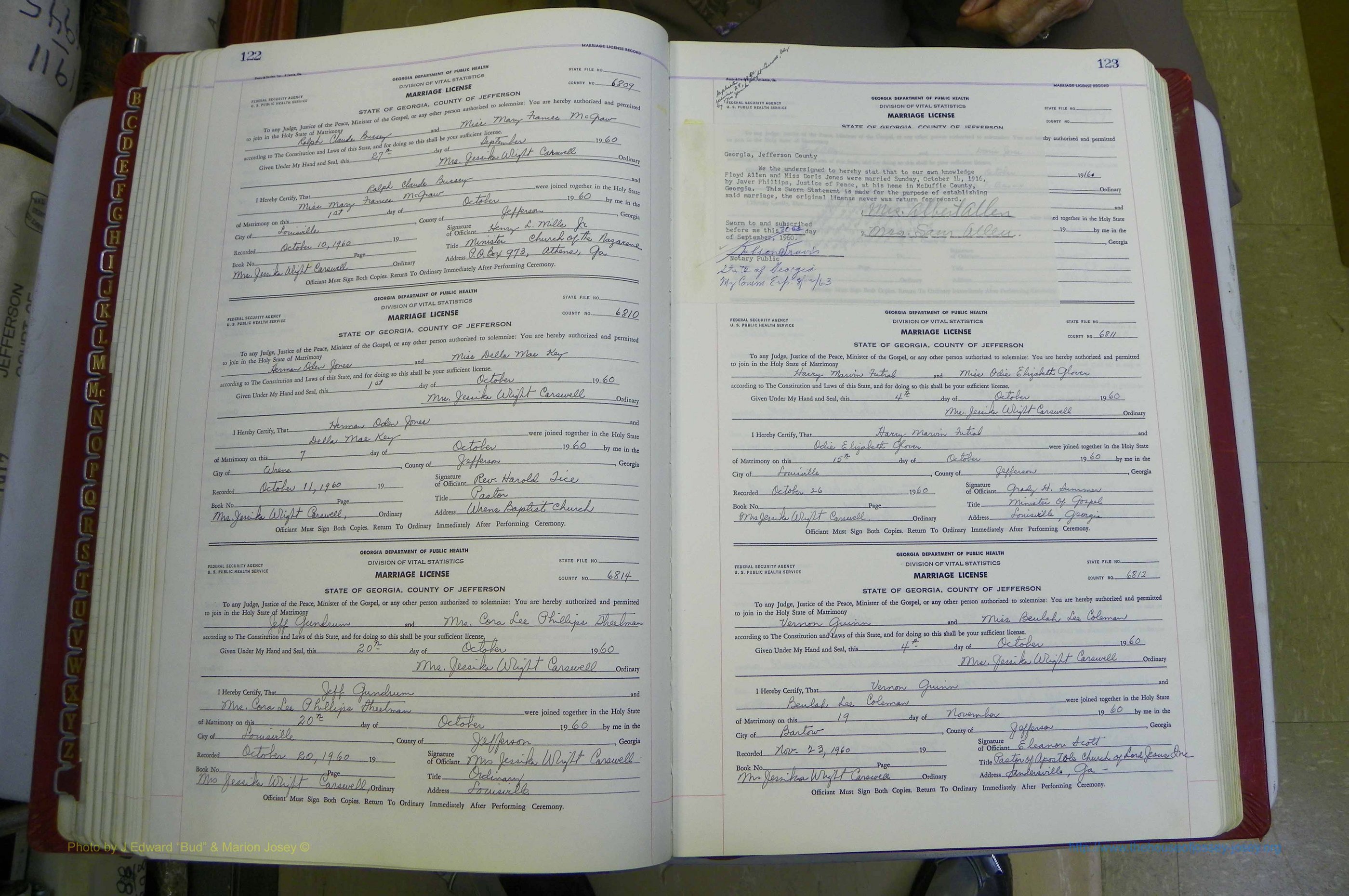 Jefferson Co, GA, Marriages Book E, 1952 - 1981, White (91).JPG