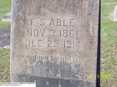 Able, F S, Gantt City Cem, Gantt, Covington Co, AL.jpg