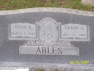 Able, Gillie R & Gradis G, Gantt City Cemetery, Gantt, Covington Co, AL.jpg