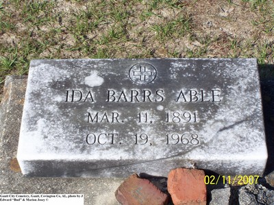 Able, Ida Barrs, Gantt City Cemetery, Gantt, Covington Co, AL.jpg