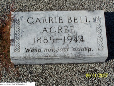 Acree, Carrie Bell, Red Oak Baptist Church Cem, Covington Co, AL.jpg